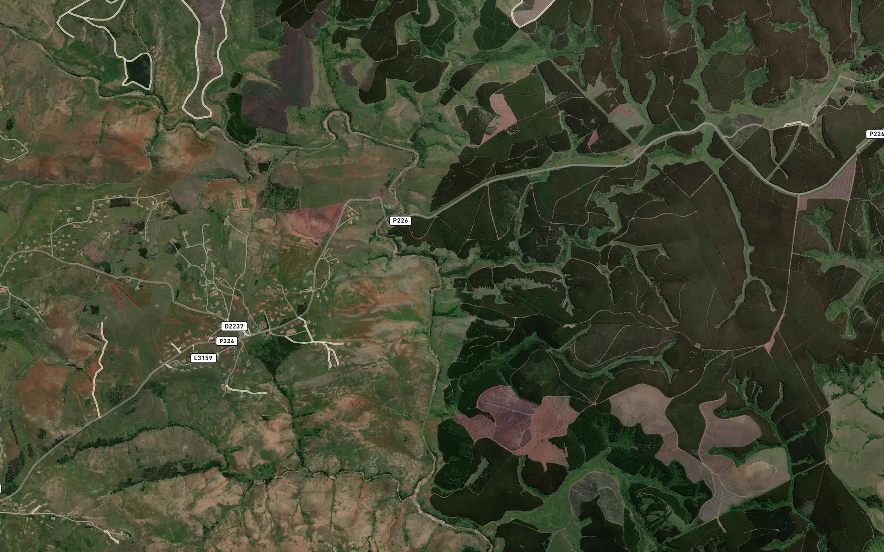 Satellite map of the Xhaphozini