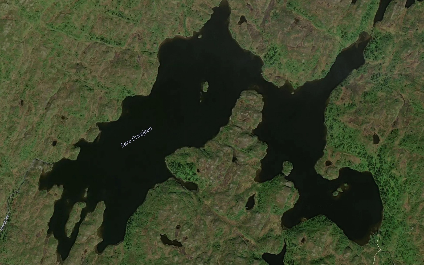 Satellite map of the Sore Drivsjoen