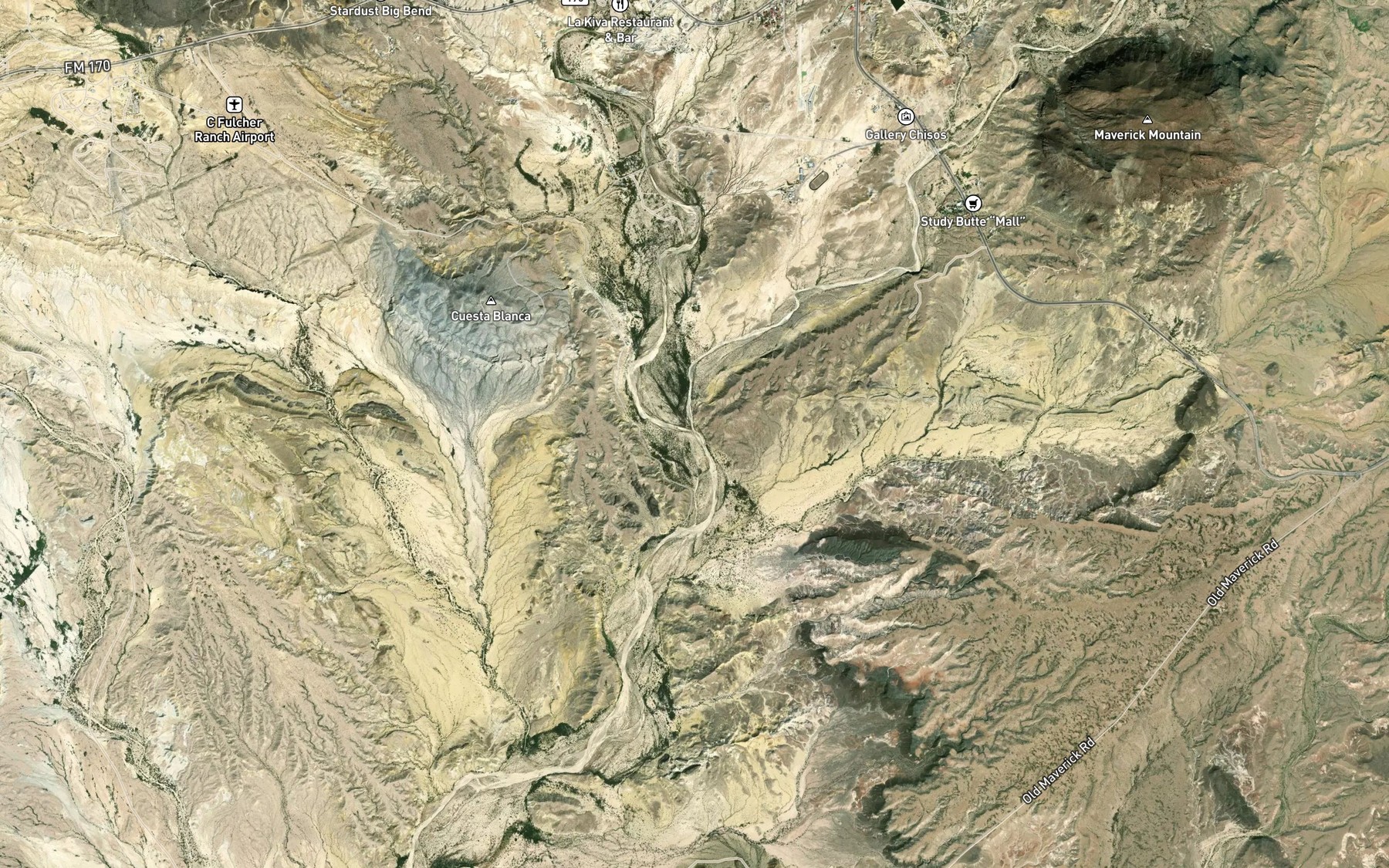 Satellite map of the Rough Run