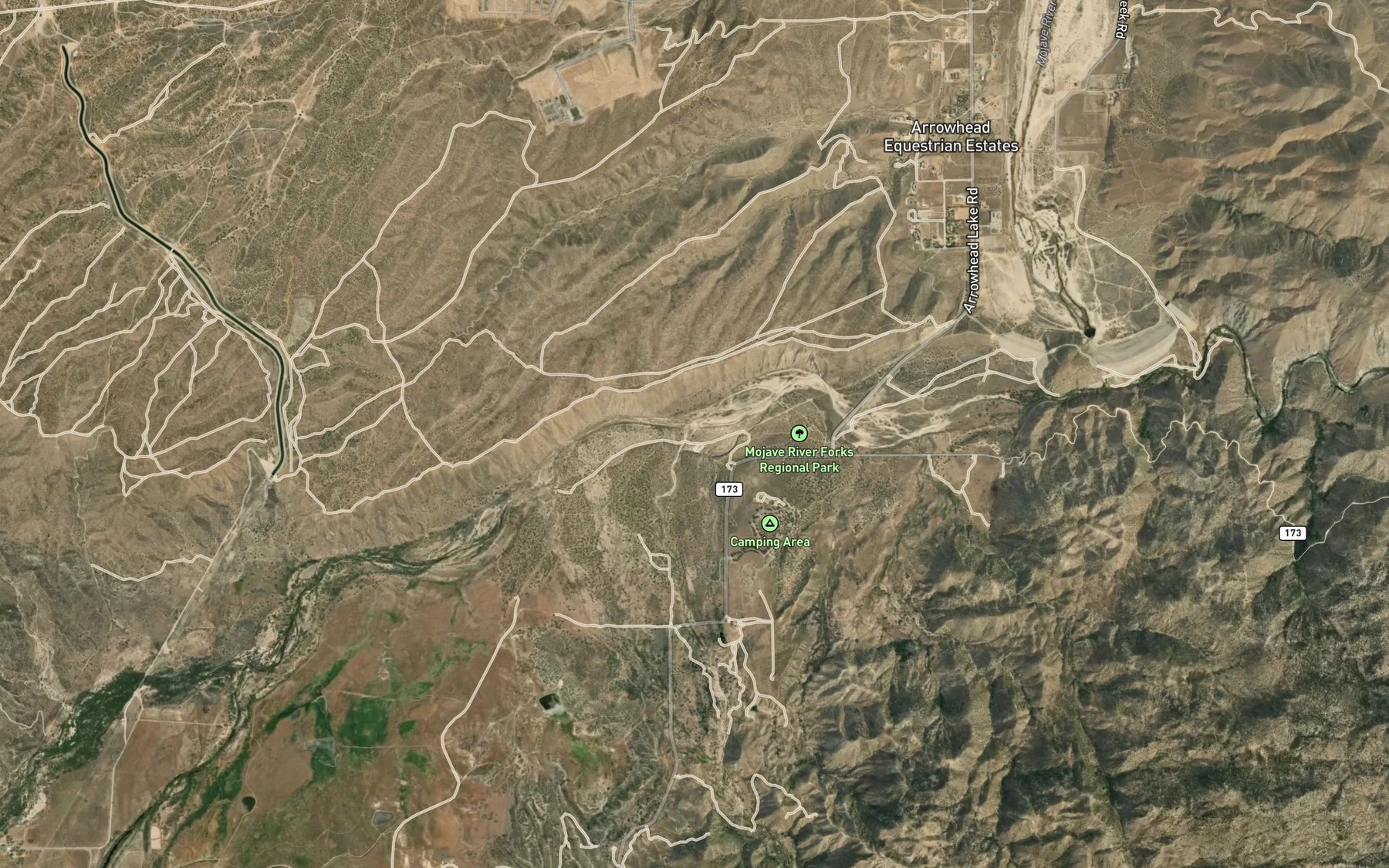 Satellite map of the Grass Valley Creek