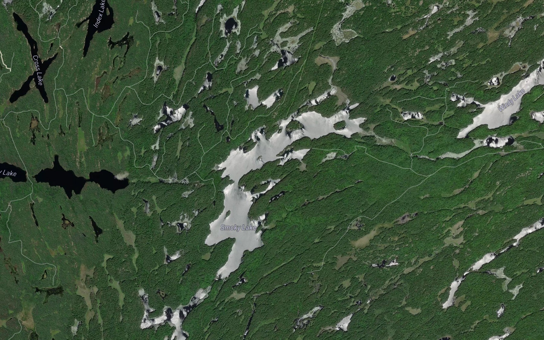 Satellite map of the Smoky Lake