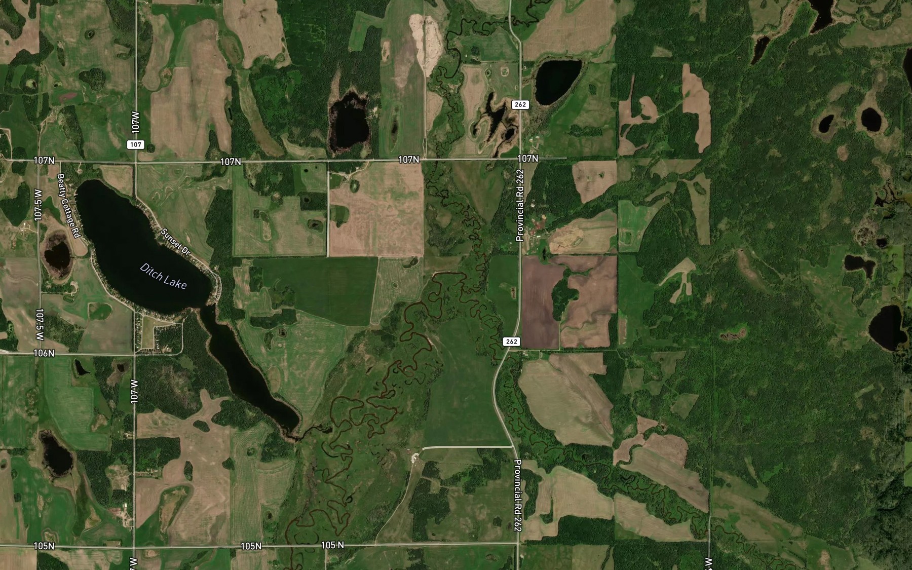 Satellite map of the Whirlpool River