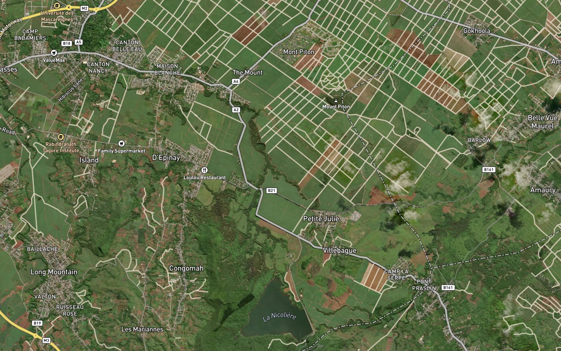 Satellite map of the Villebague Canal