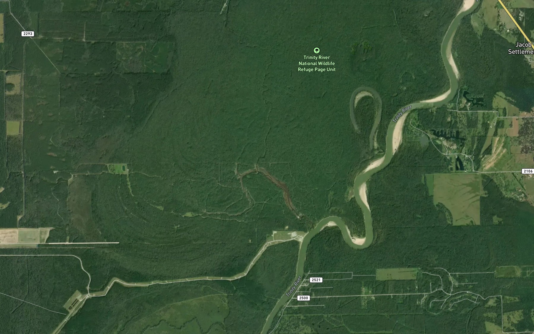 Satellite map of the Little Bayou