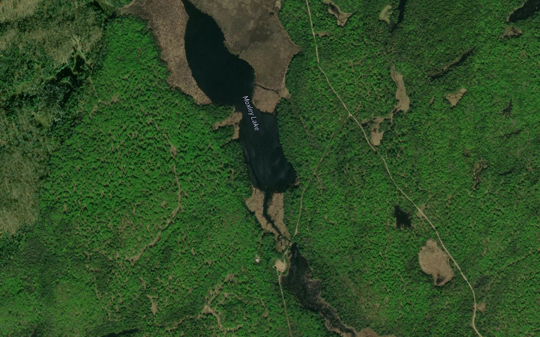 Satellite map of the Moxley Lake