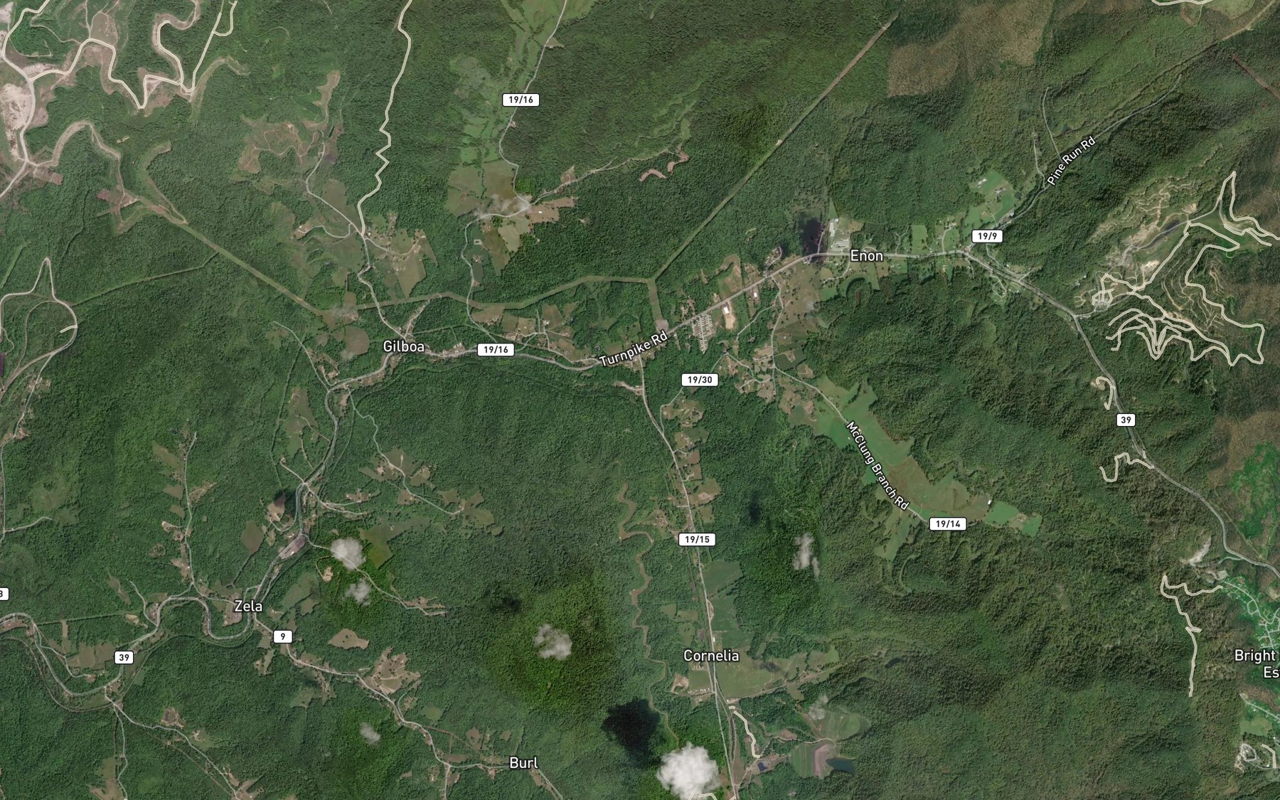 Satellite map of the Rockcamp Branch