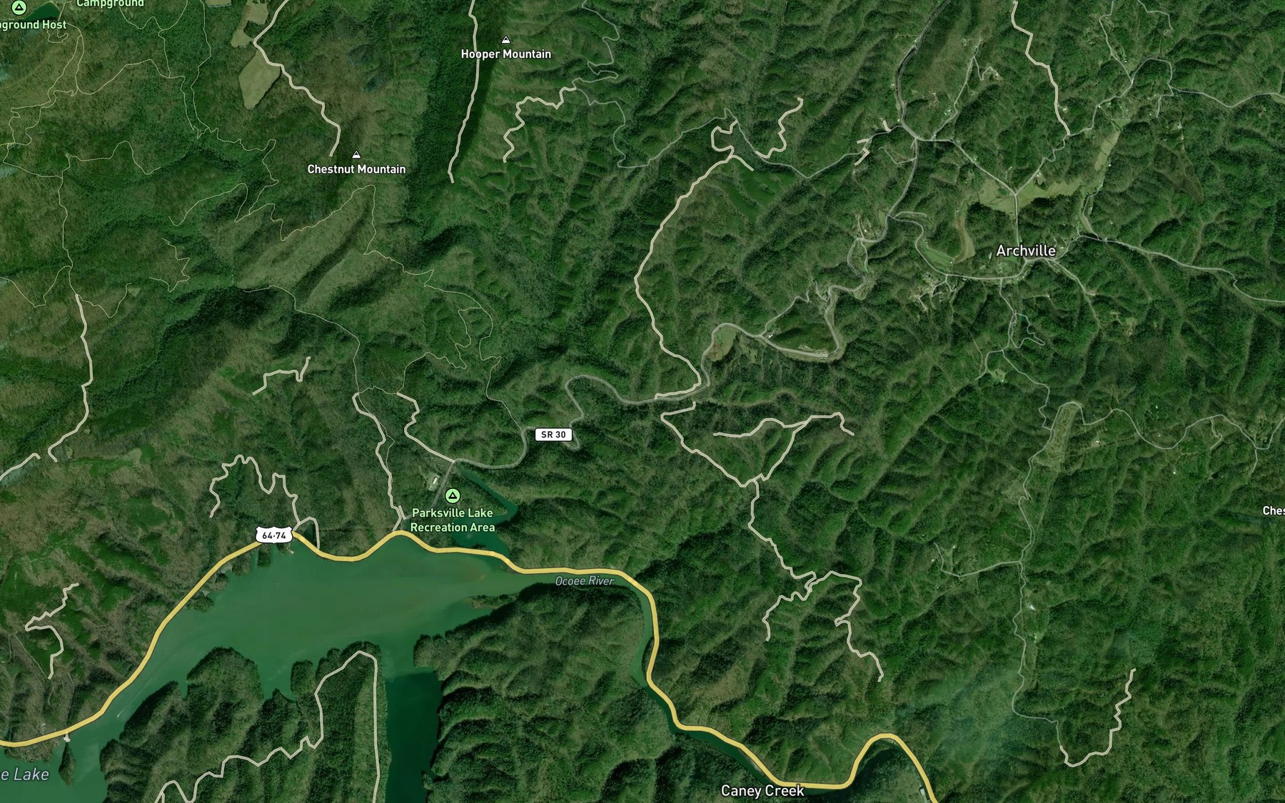 Satellite map of the Coon Creek