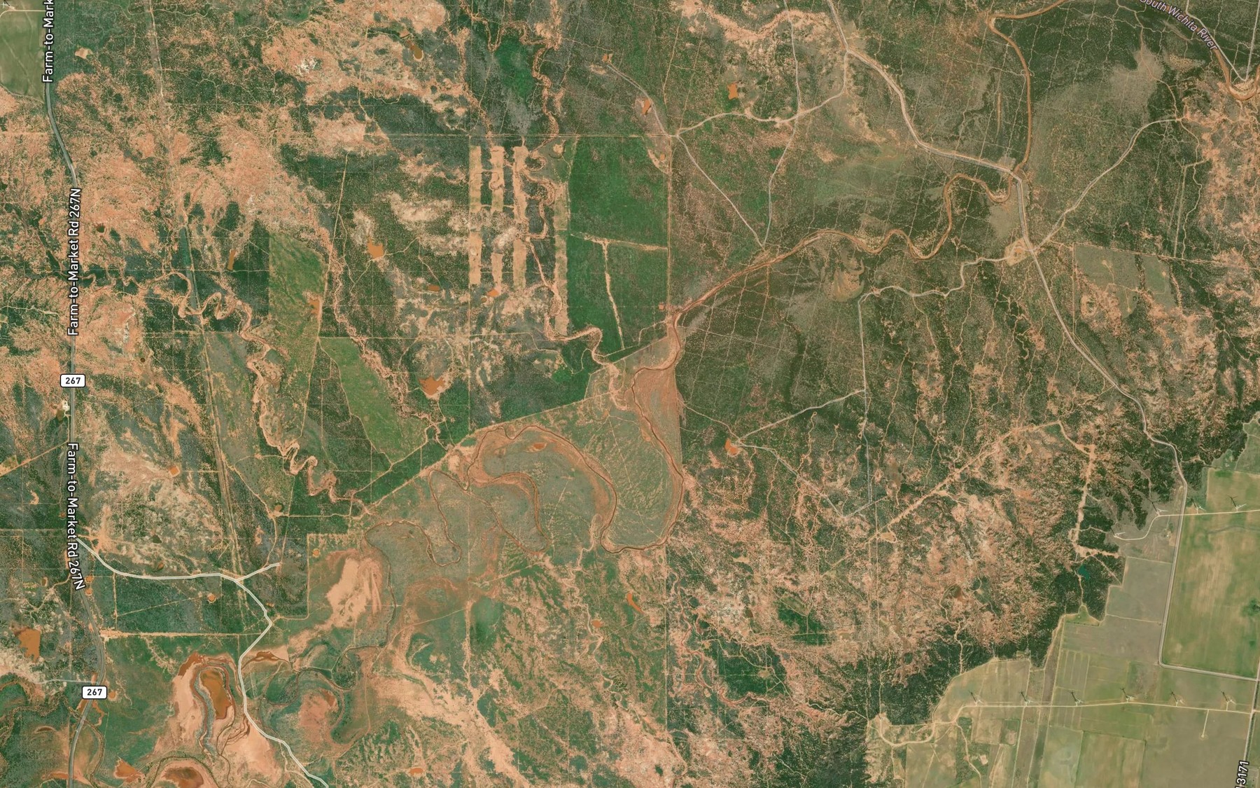 Satellite map of the Bull Turner Creek