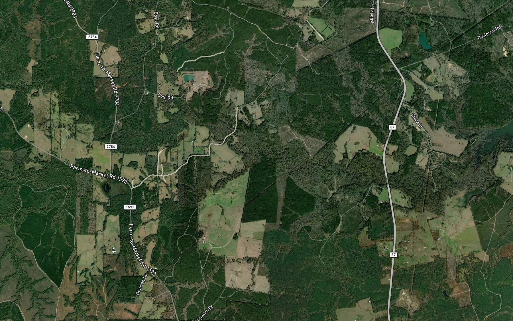 Satellite map of the Tebo Creek