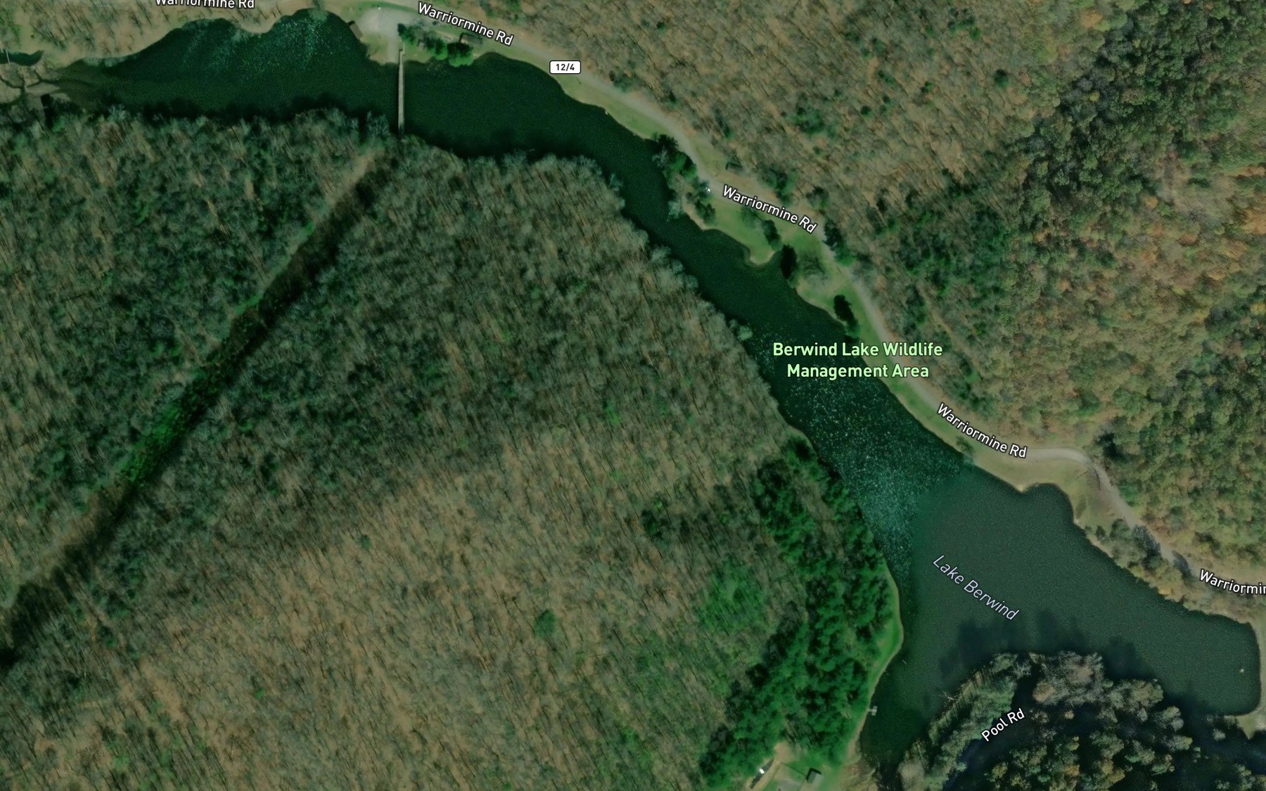 Satellite map of the Lake Berwind