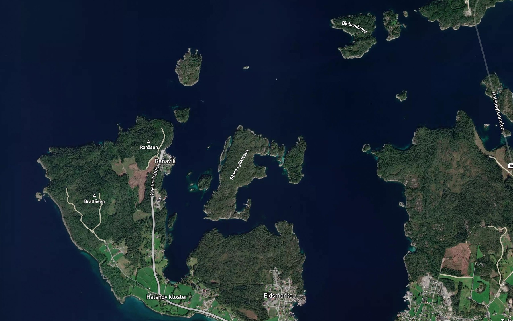 Satellite map of the Morkavagen