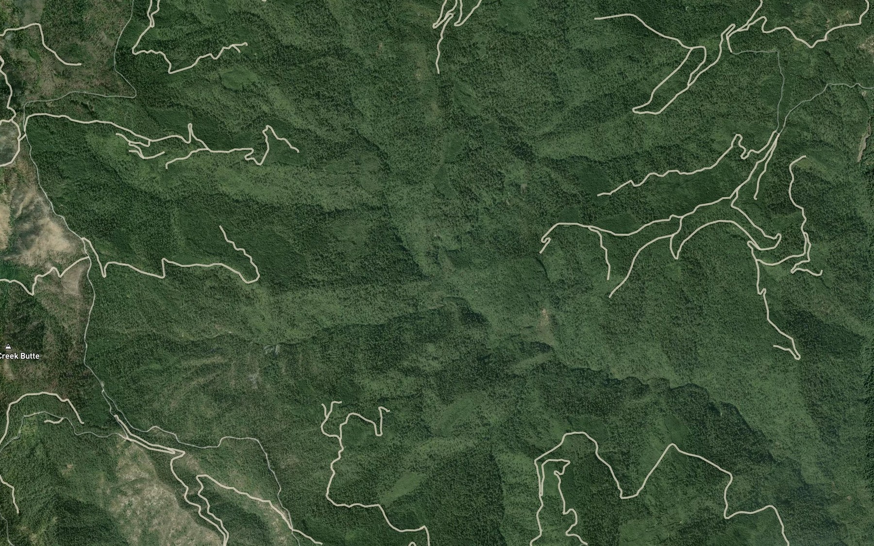 Satellite map of the China Creek