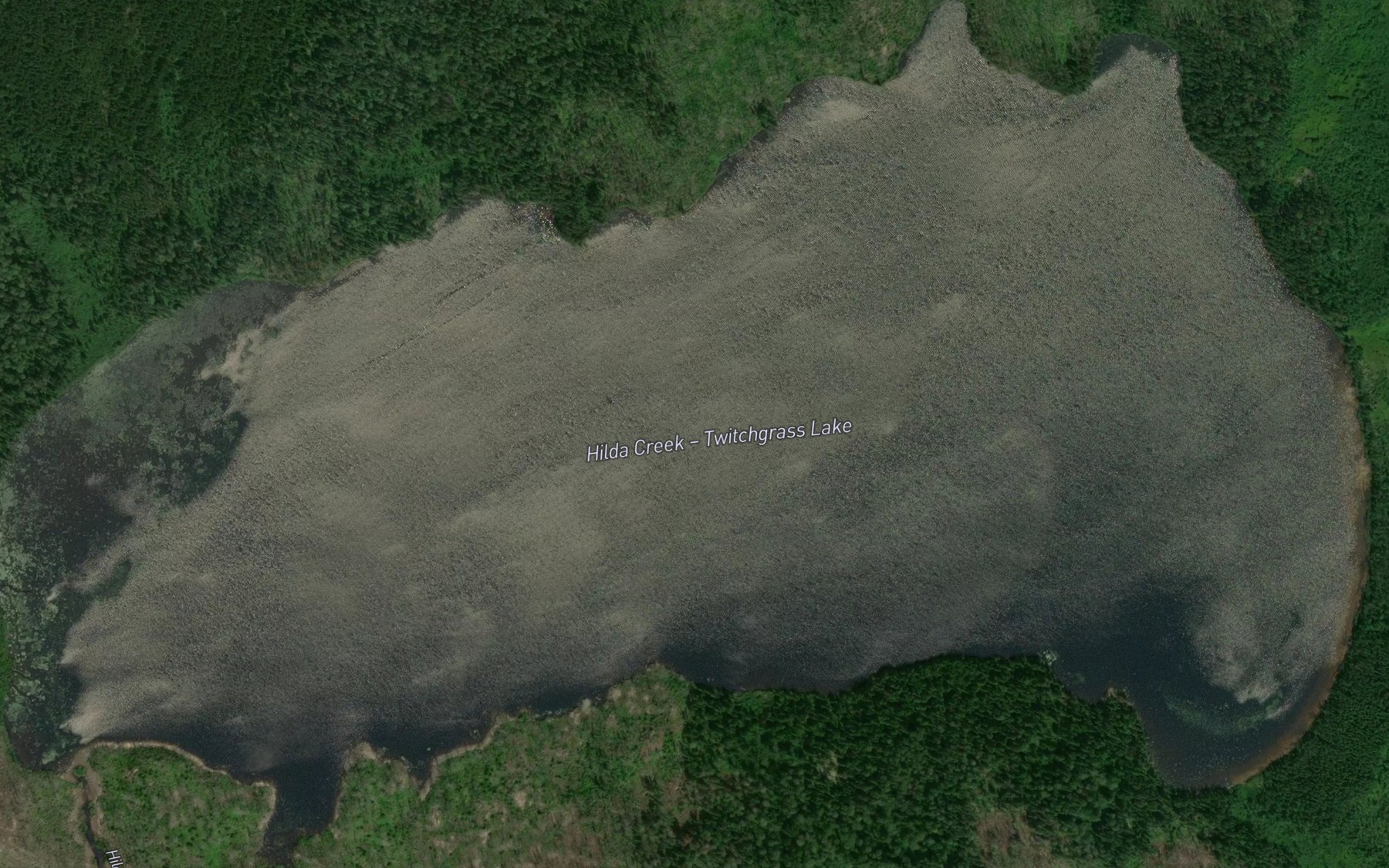 Satellite map of the Twitchgrass Lake