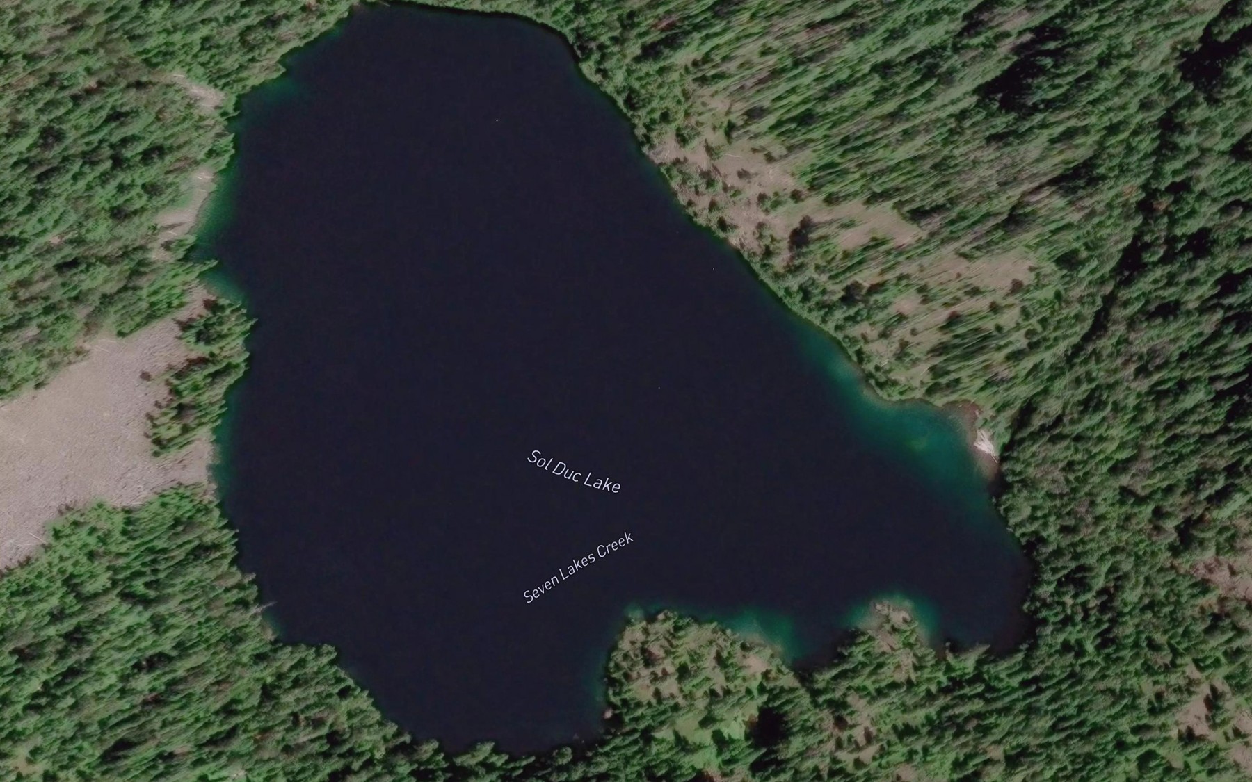 Satellite map of the Sol Duc Lake