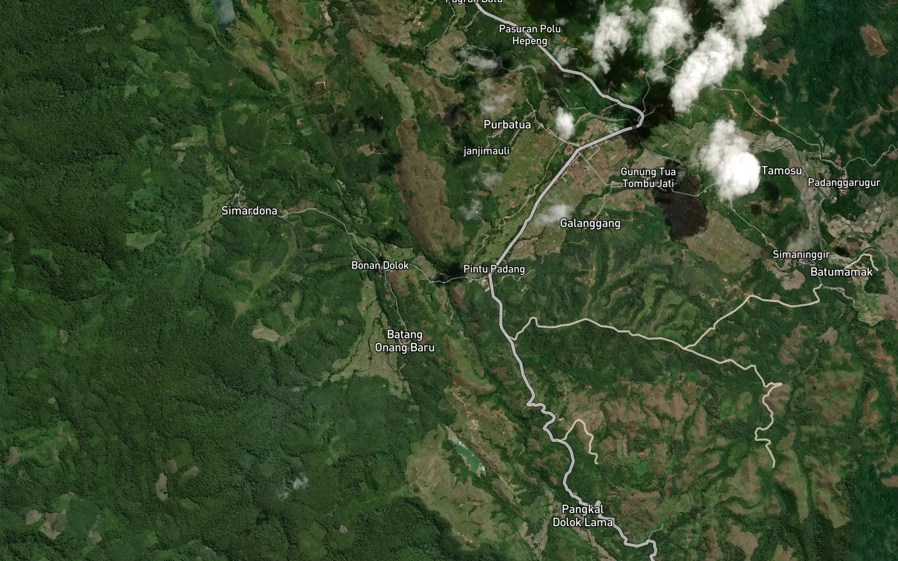 Satellite map of the Aek Saba Balik