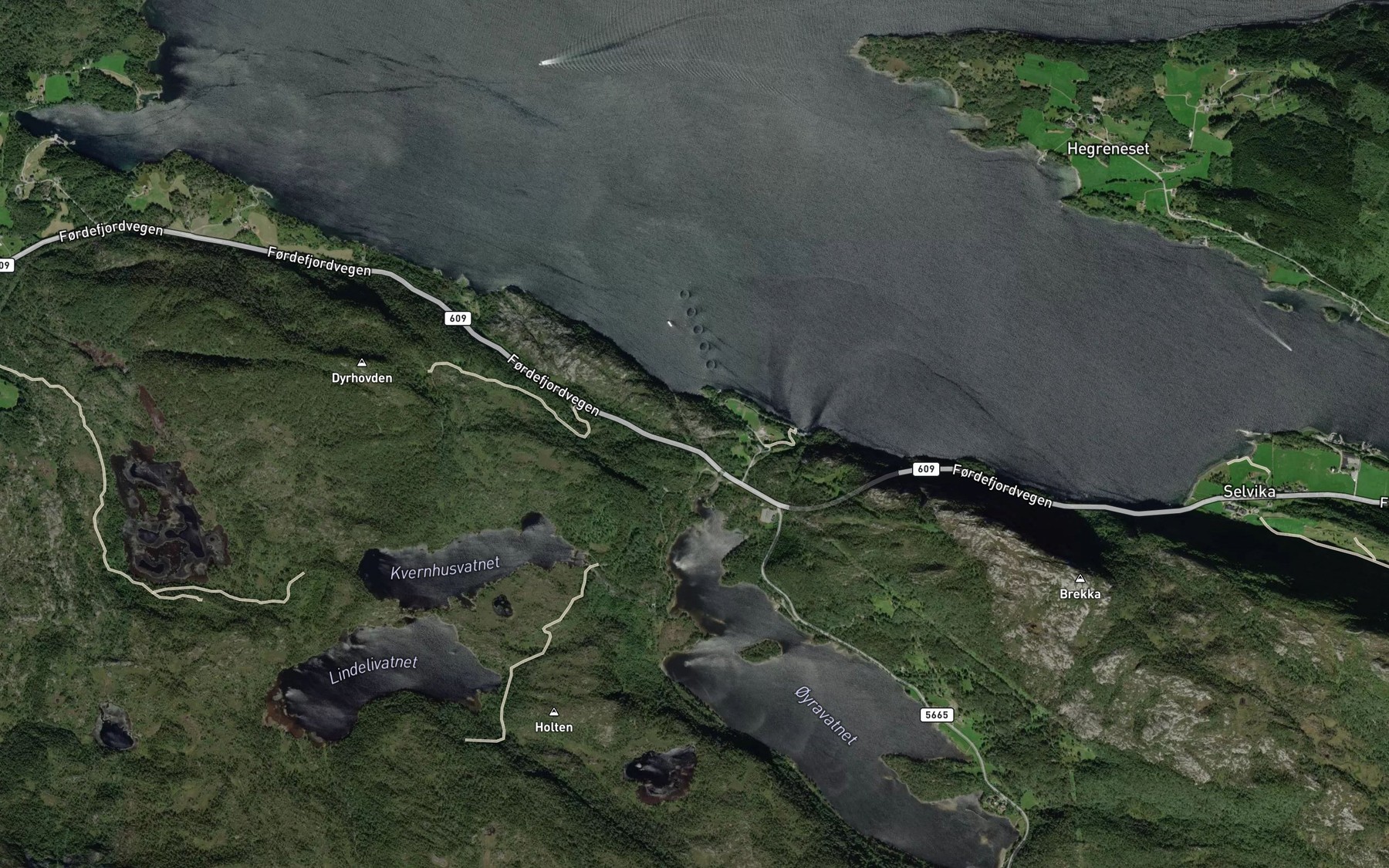 Satellite map of the Skorveelva