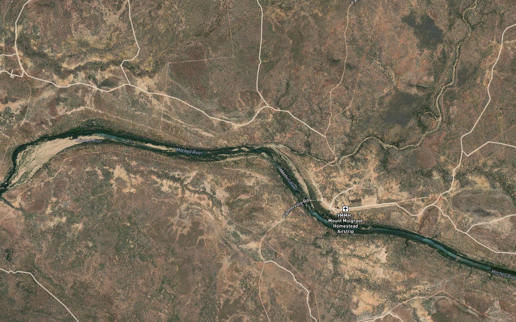 Satellite map of the Little Mitchell River