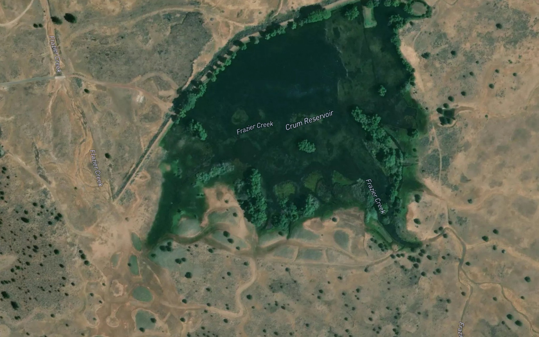 Satellite map of the Crum Reservoir