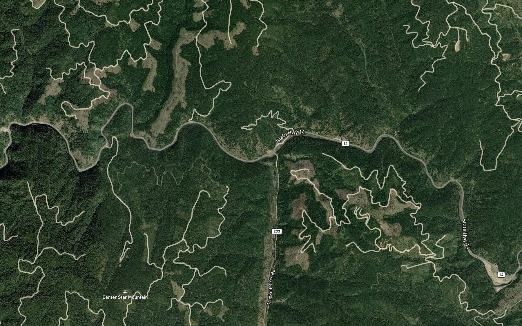 Satellite map of the Crooked River