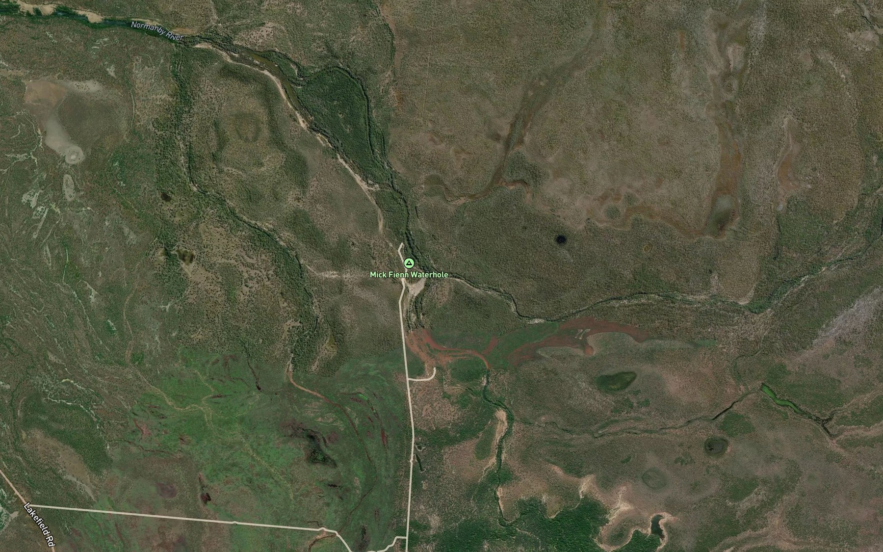 Satellite map of the Jack River