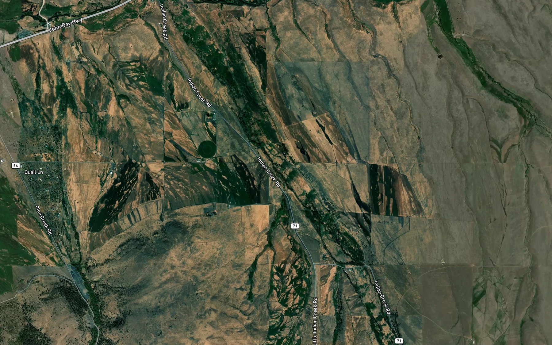 Satellite map of the McKinney Creek