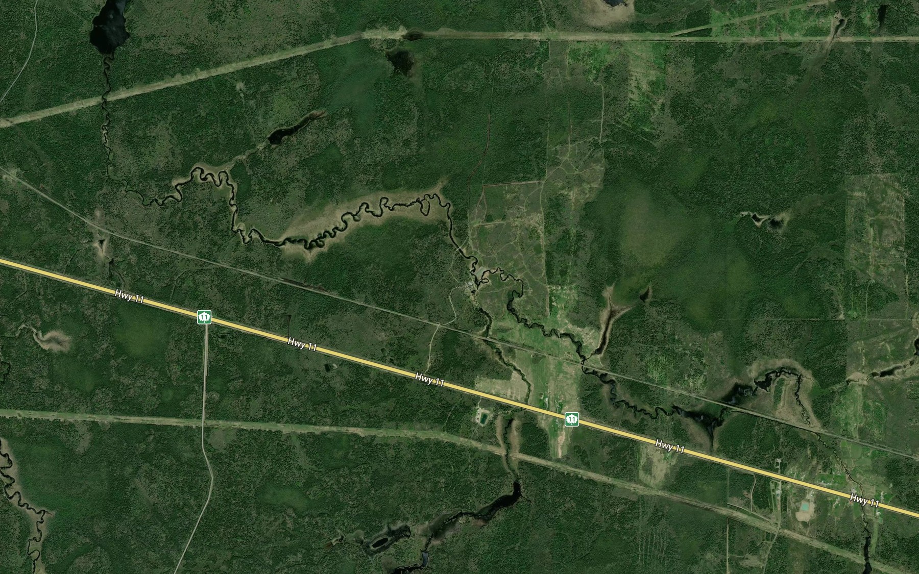 Satellite map of the Bradburn Creek