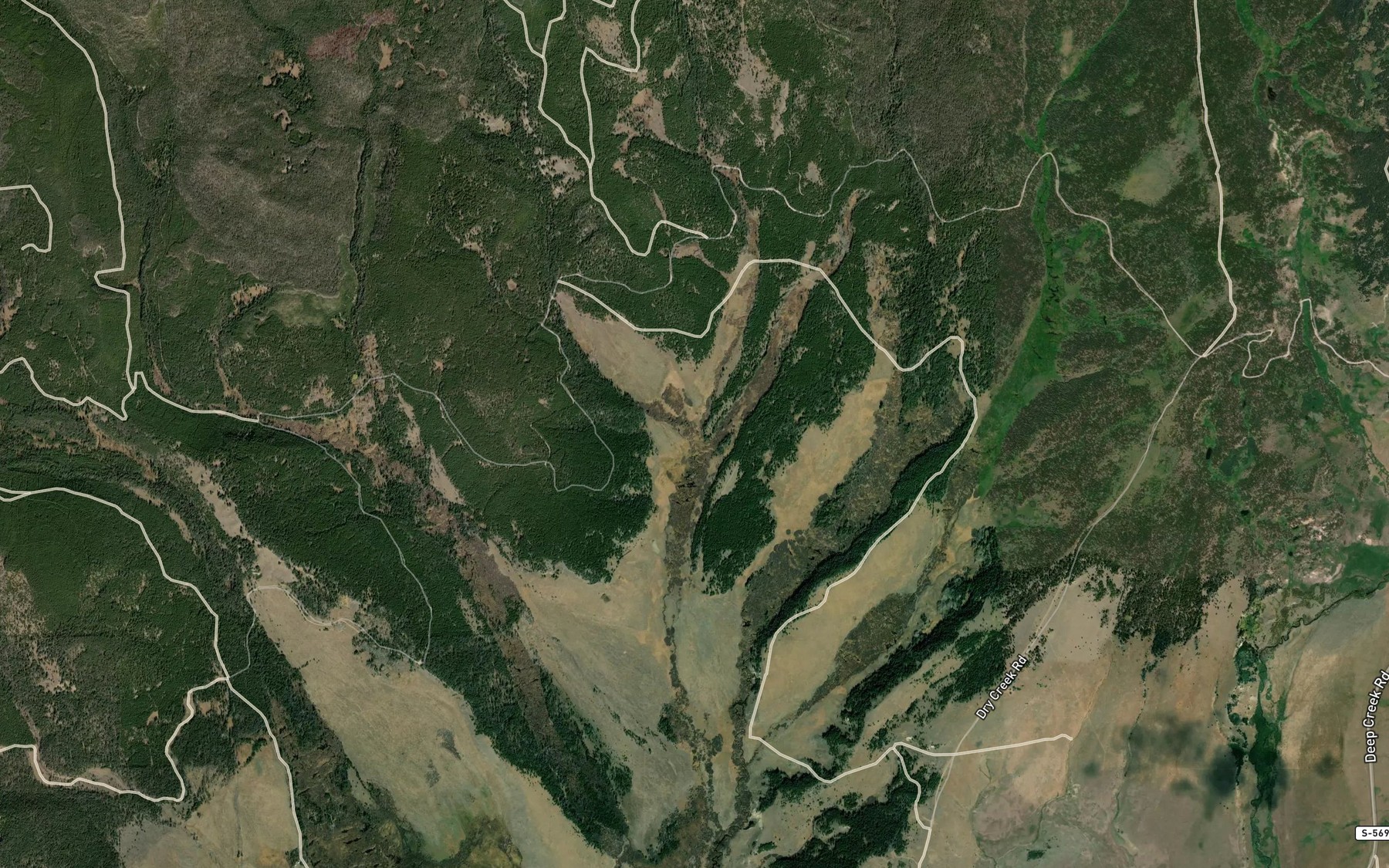 Satellite map of the Slaughterhouse Creek
