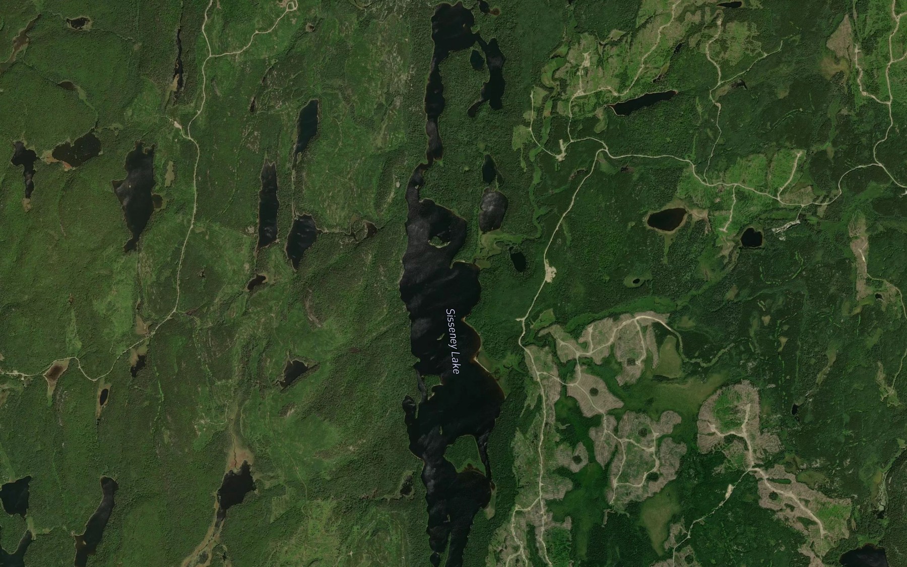 Satellite map of the Sisseney Lake