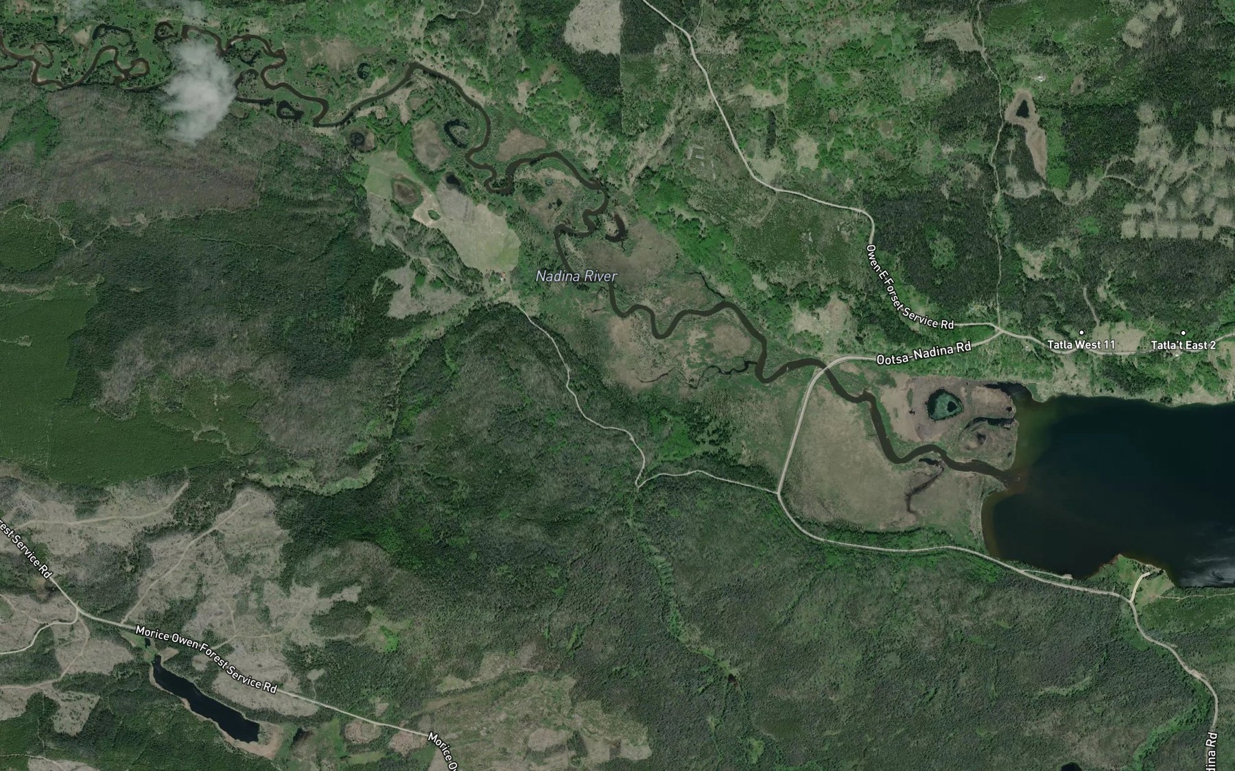 Satellite map of the Campbell Creek