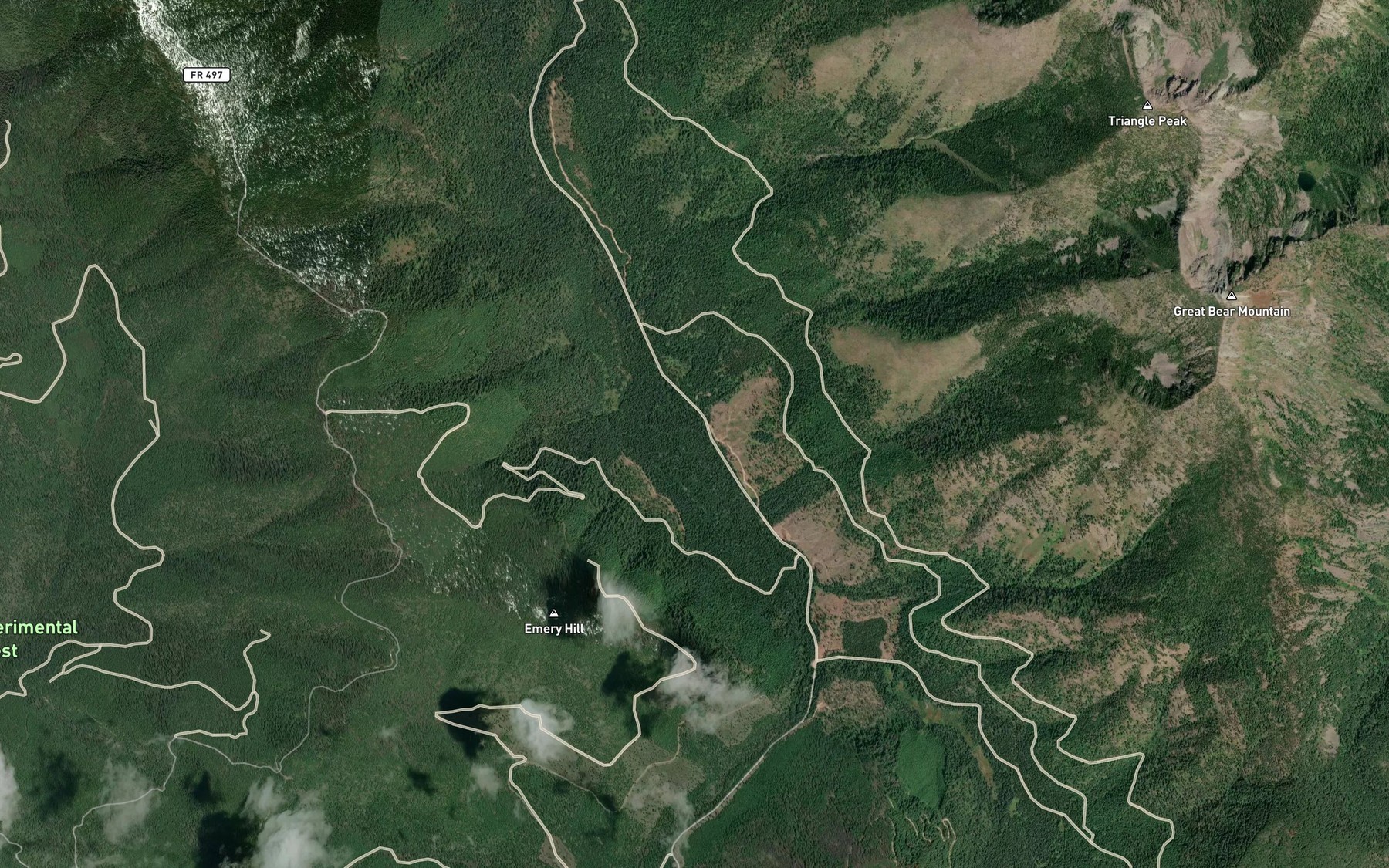 Satellite map of the Remington Creek