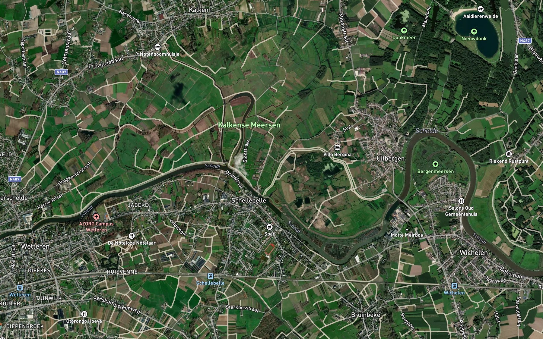 Satellite map of the Bellebeek