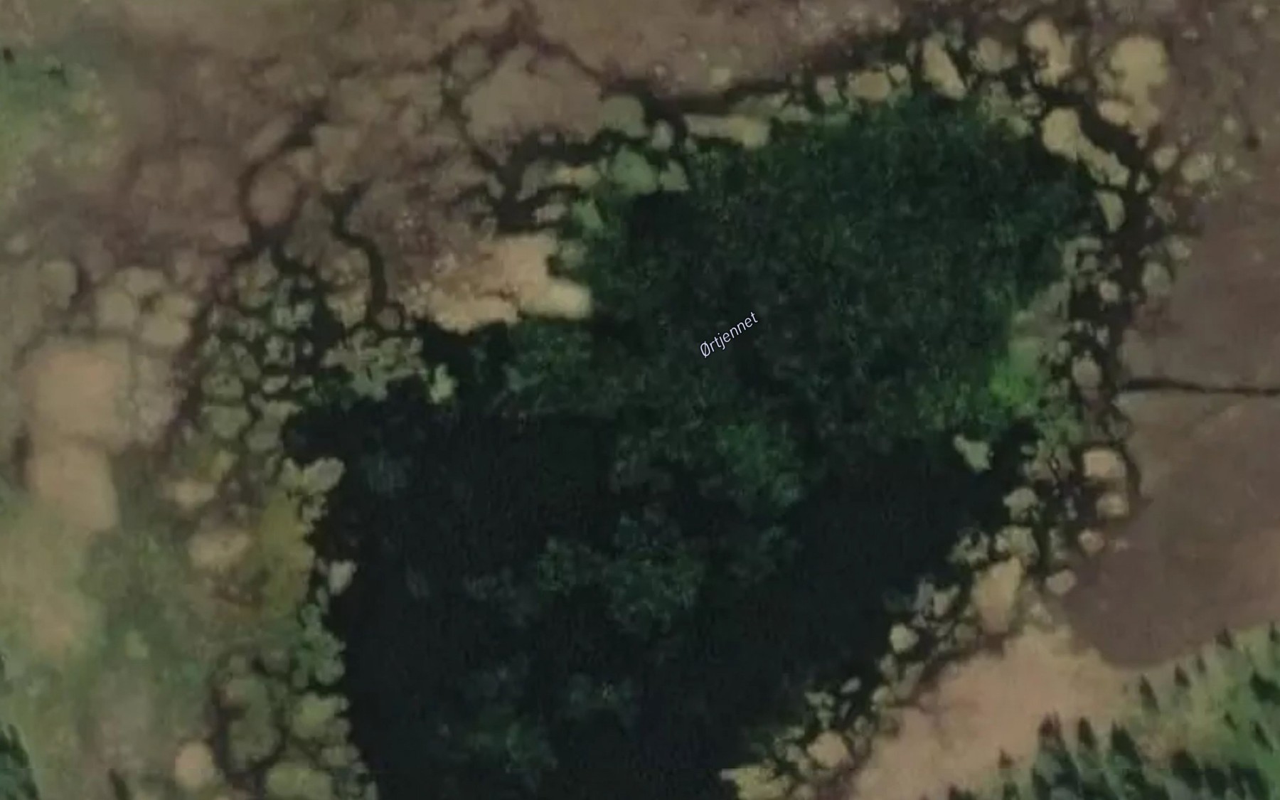 Satellite map of the Ortjernet