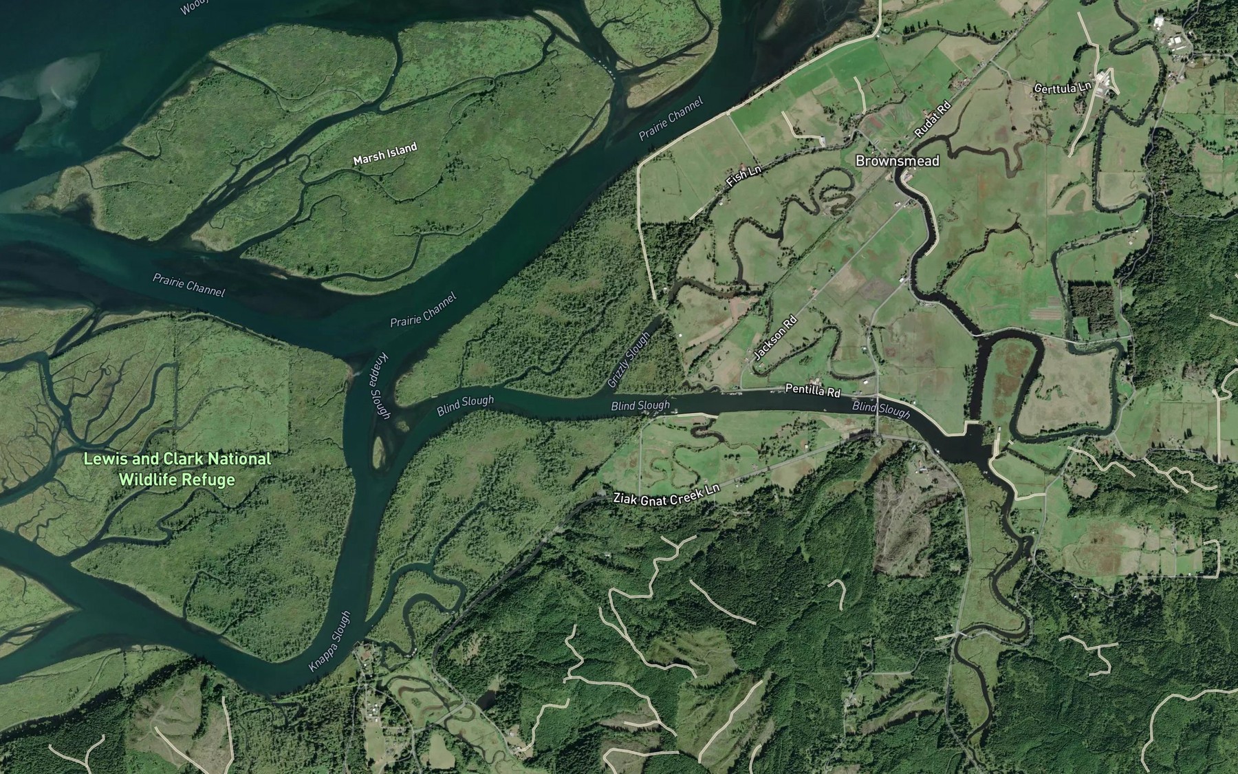 Satellite map of the Grizzly Slough
