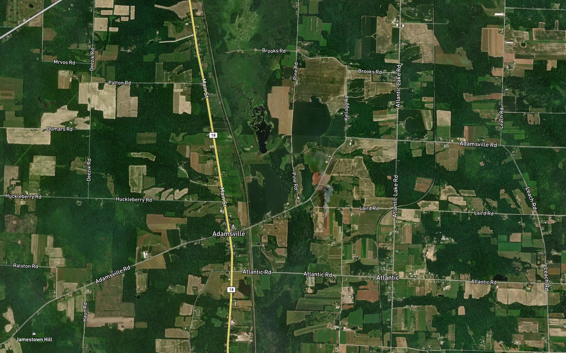 Satellite map of the McDowell Run