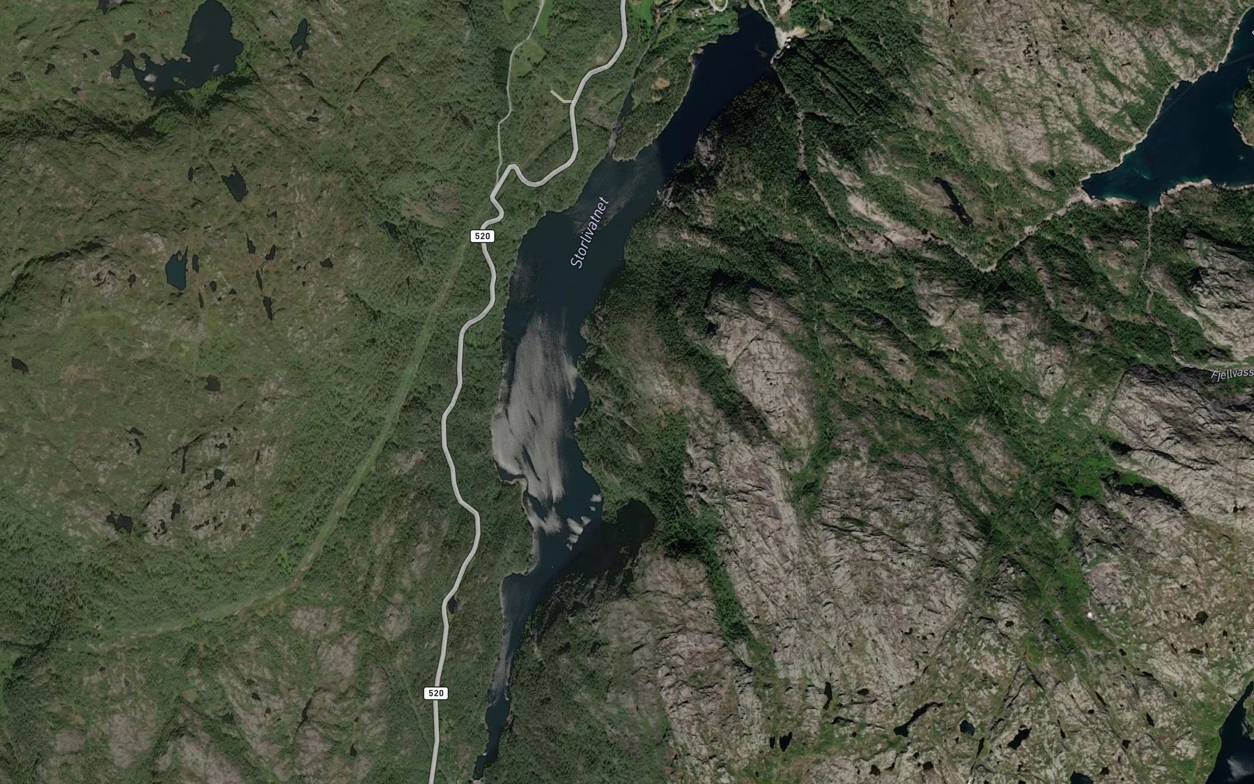 Satellite map of the Storlivatnet