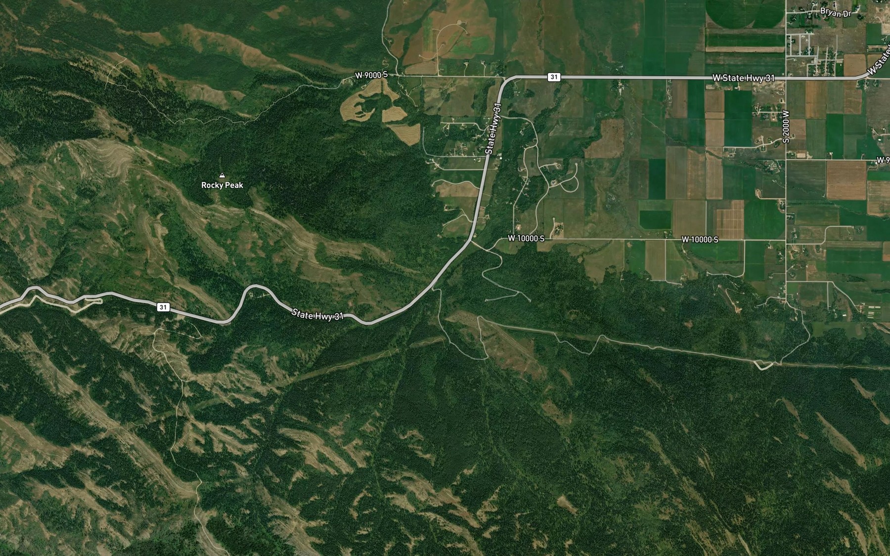 Satellite map of the Murphy Creek