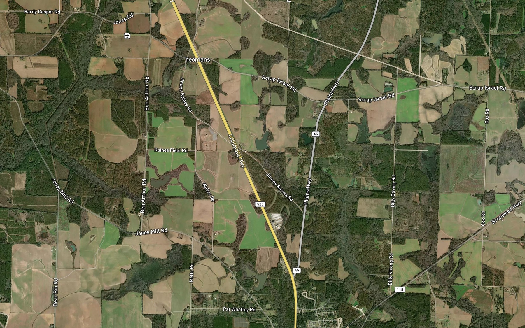 Satellite map of the Bolton Lake