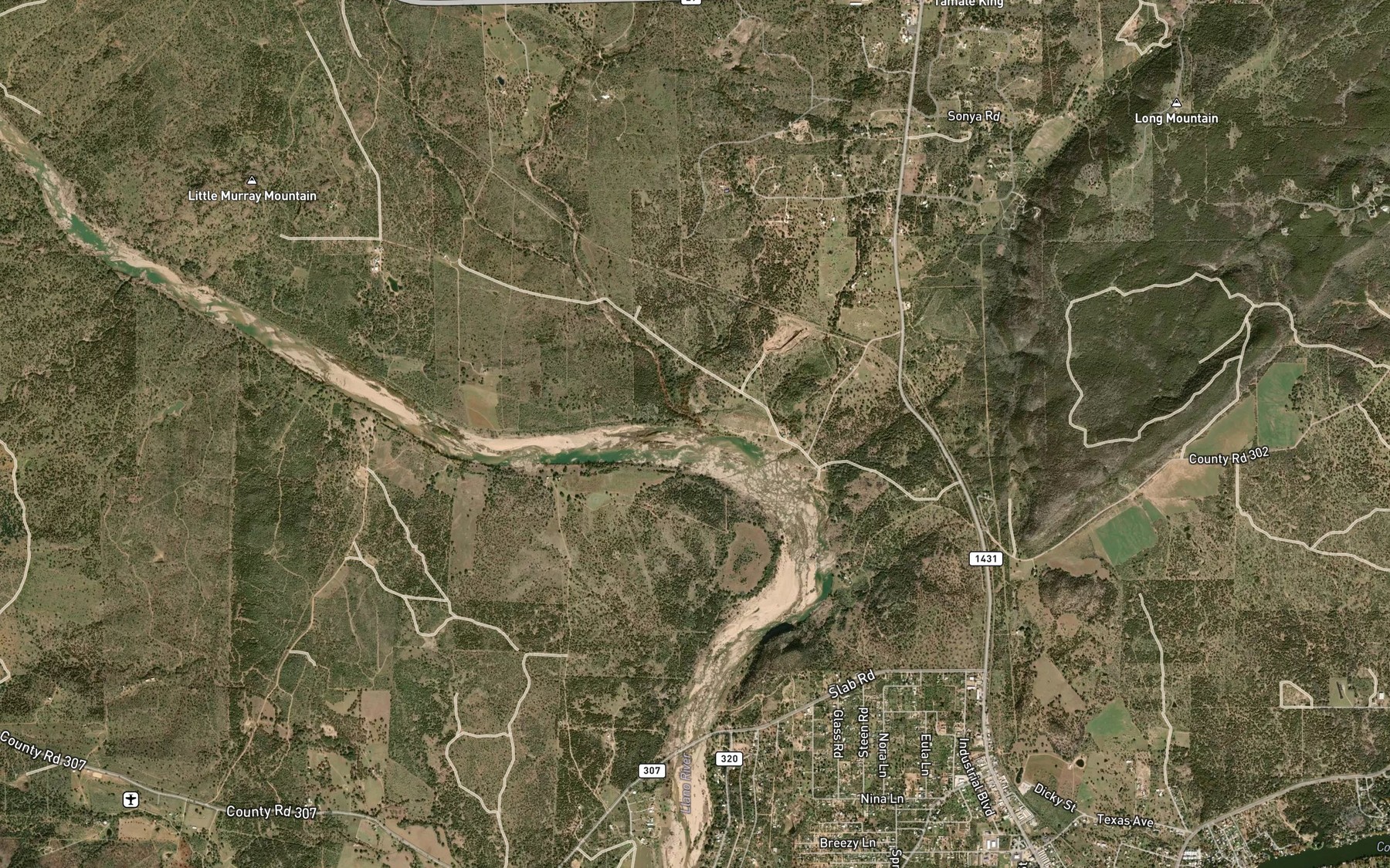 Satellite map of the Pennington Creek