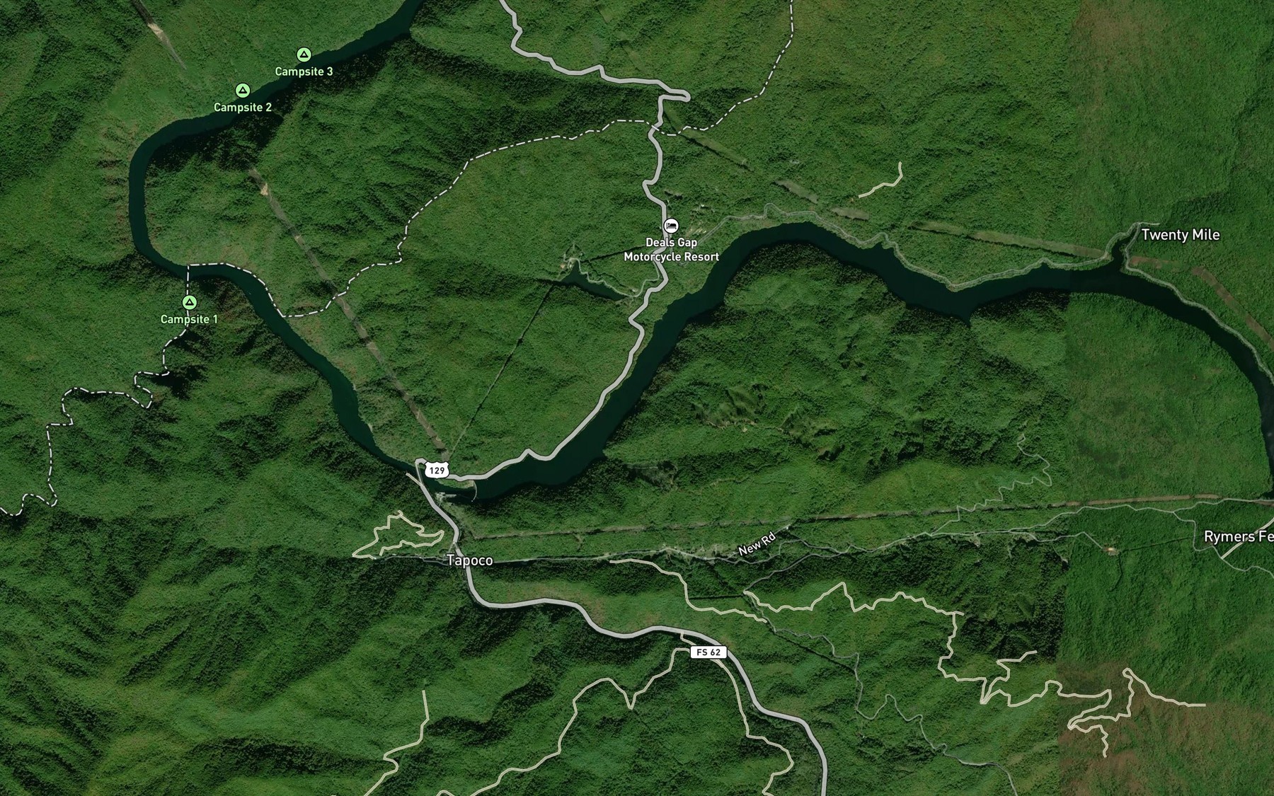 Satellite map of the Little Laurel Branch