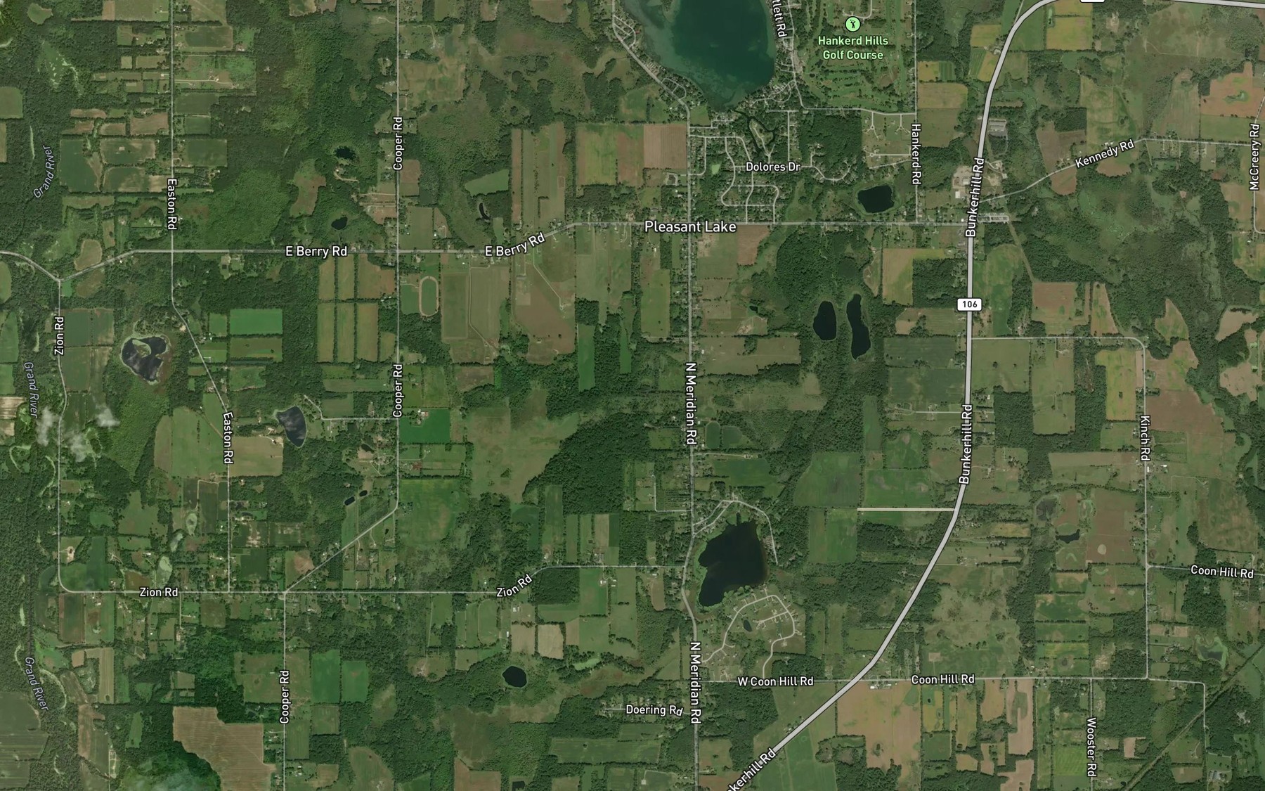 Satellite map of the Twin Lakes Drain