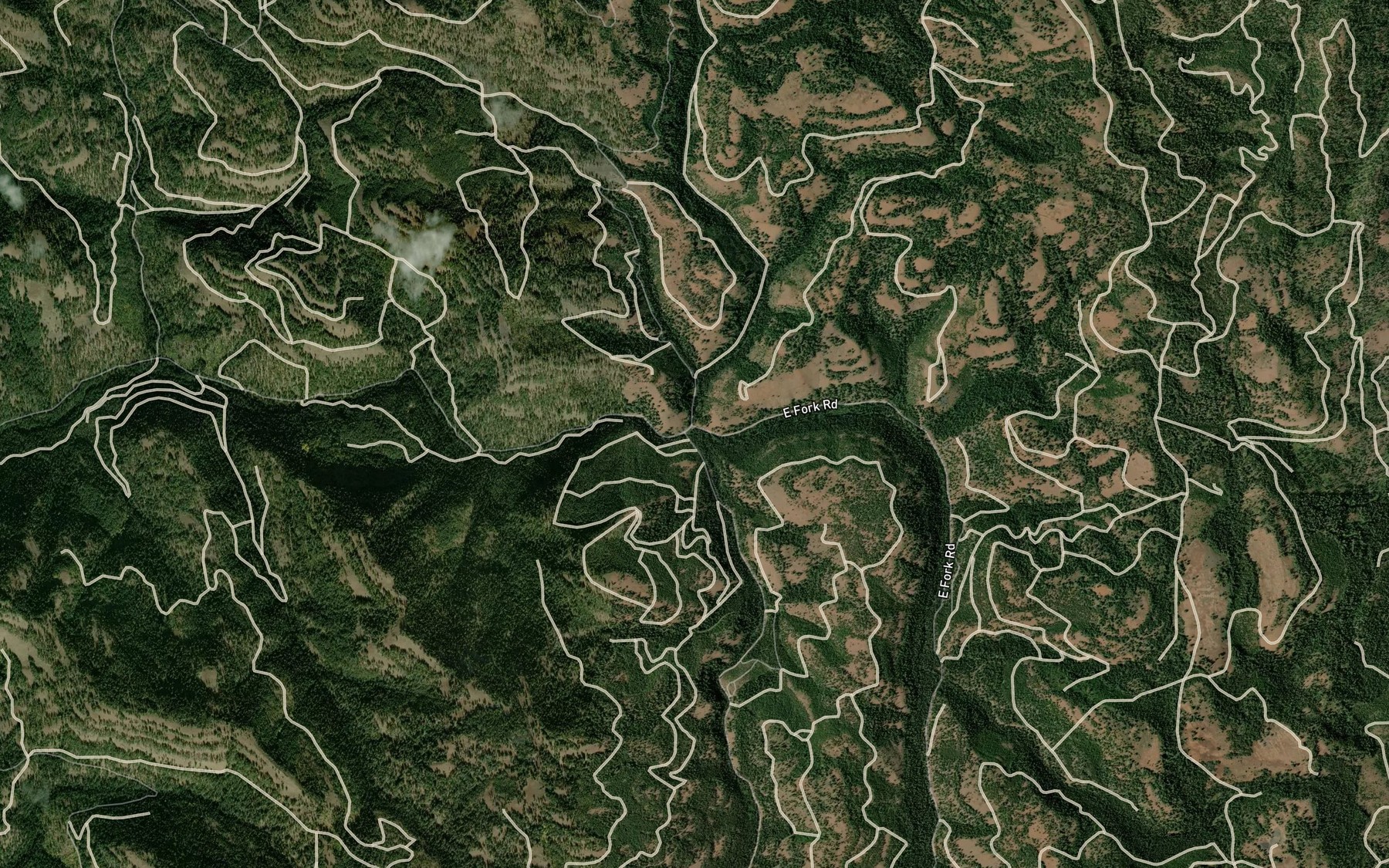 Satellite map of the Dewey Creek