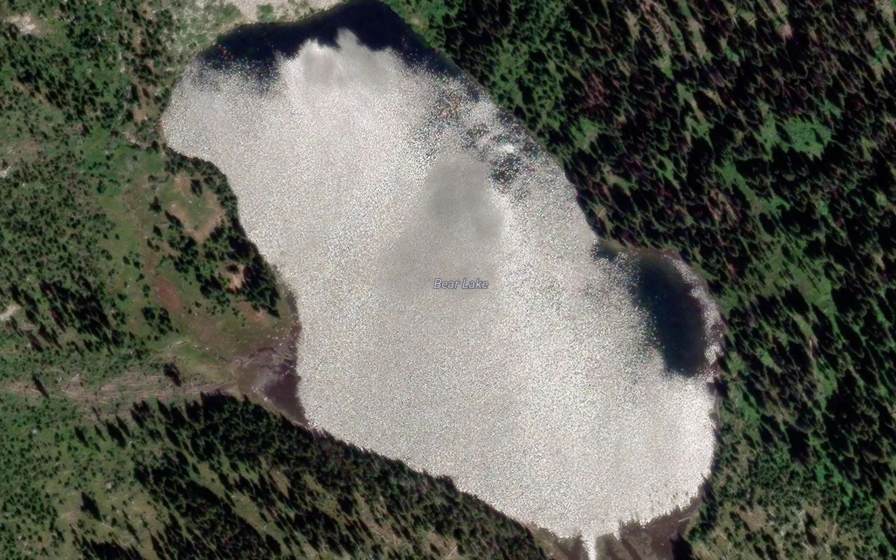 Satellite map of the Bear Lake