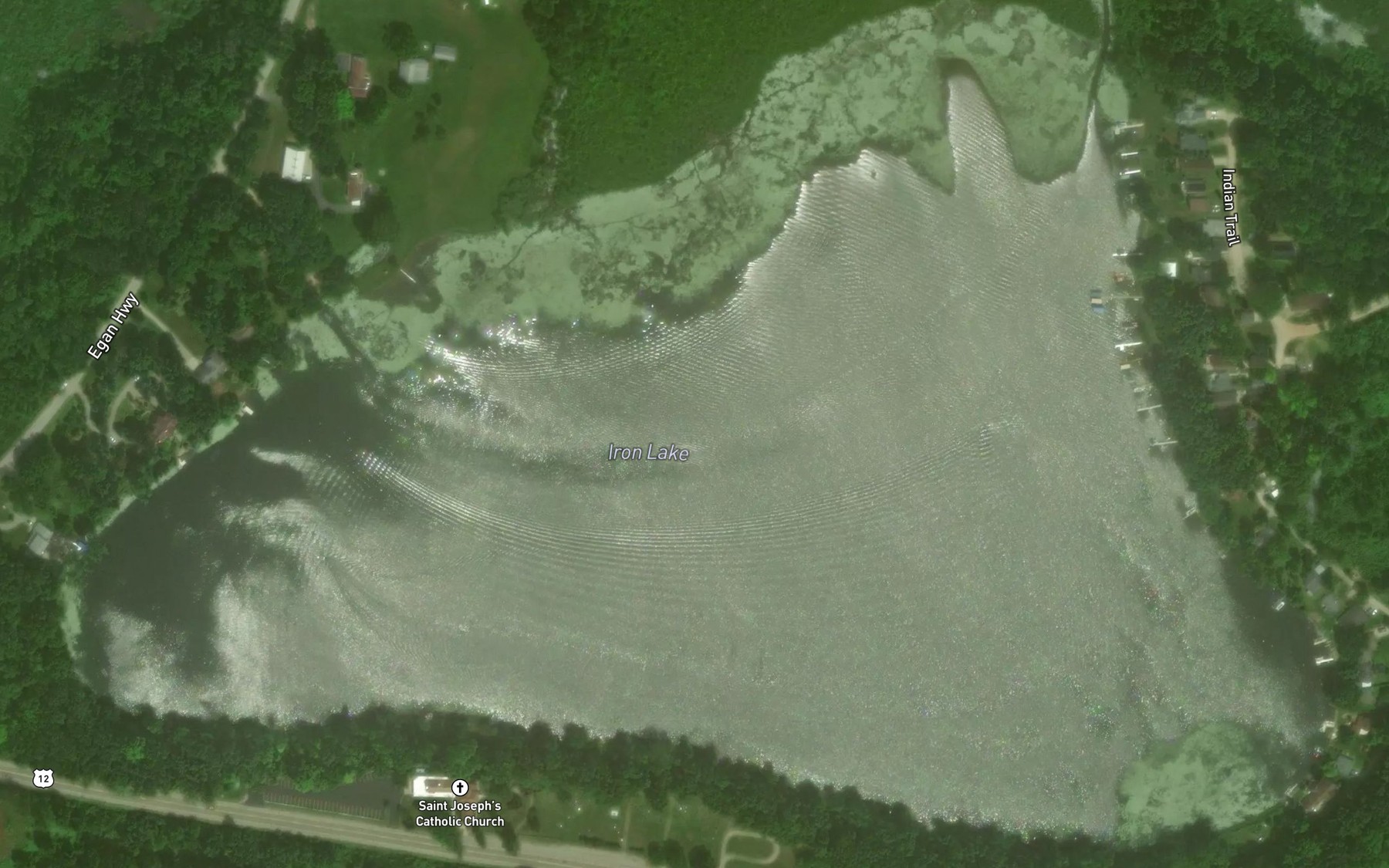 Satellite map of the Iron Lake