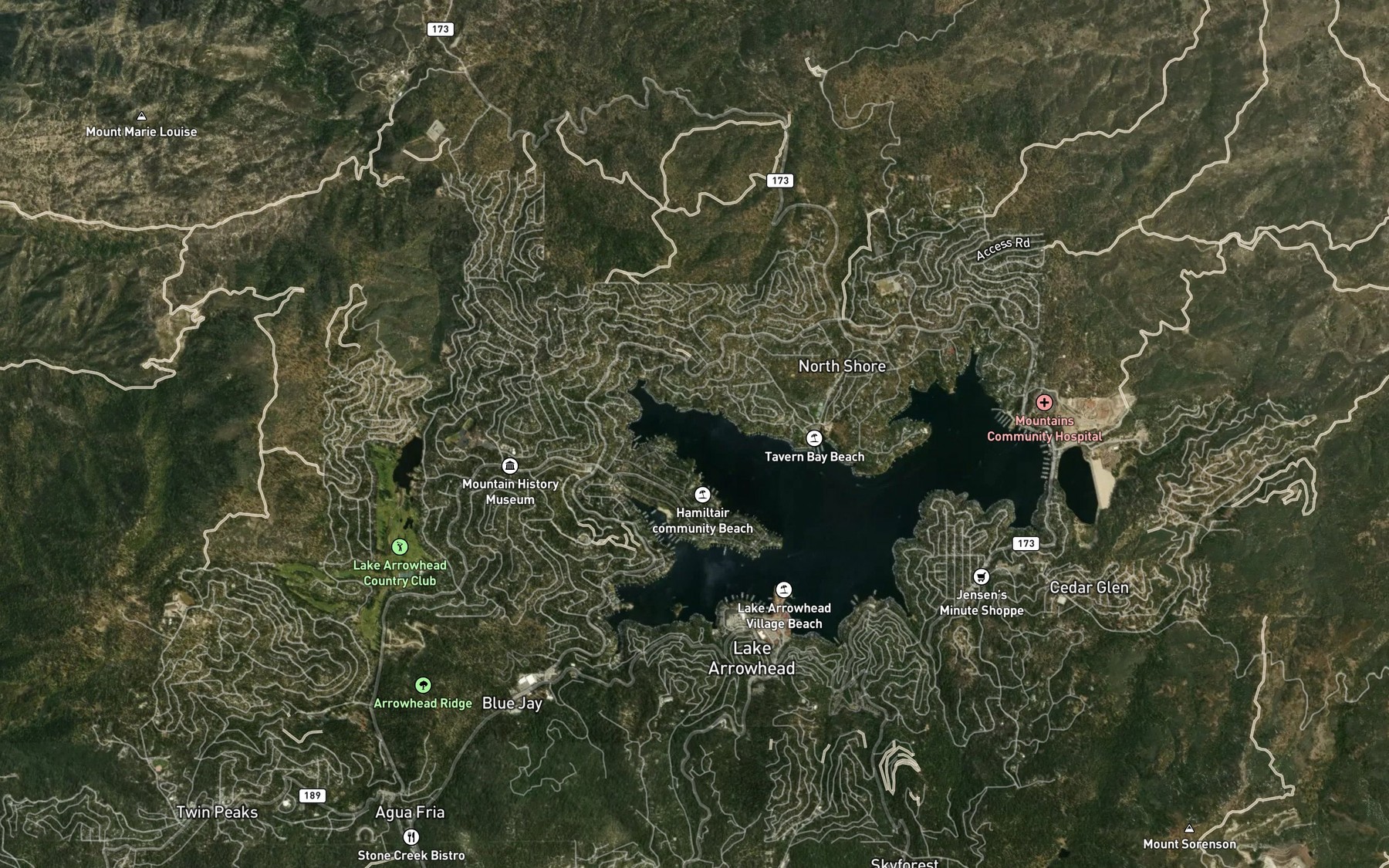 Satellite map of the North Bay