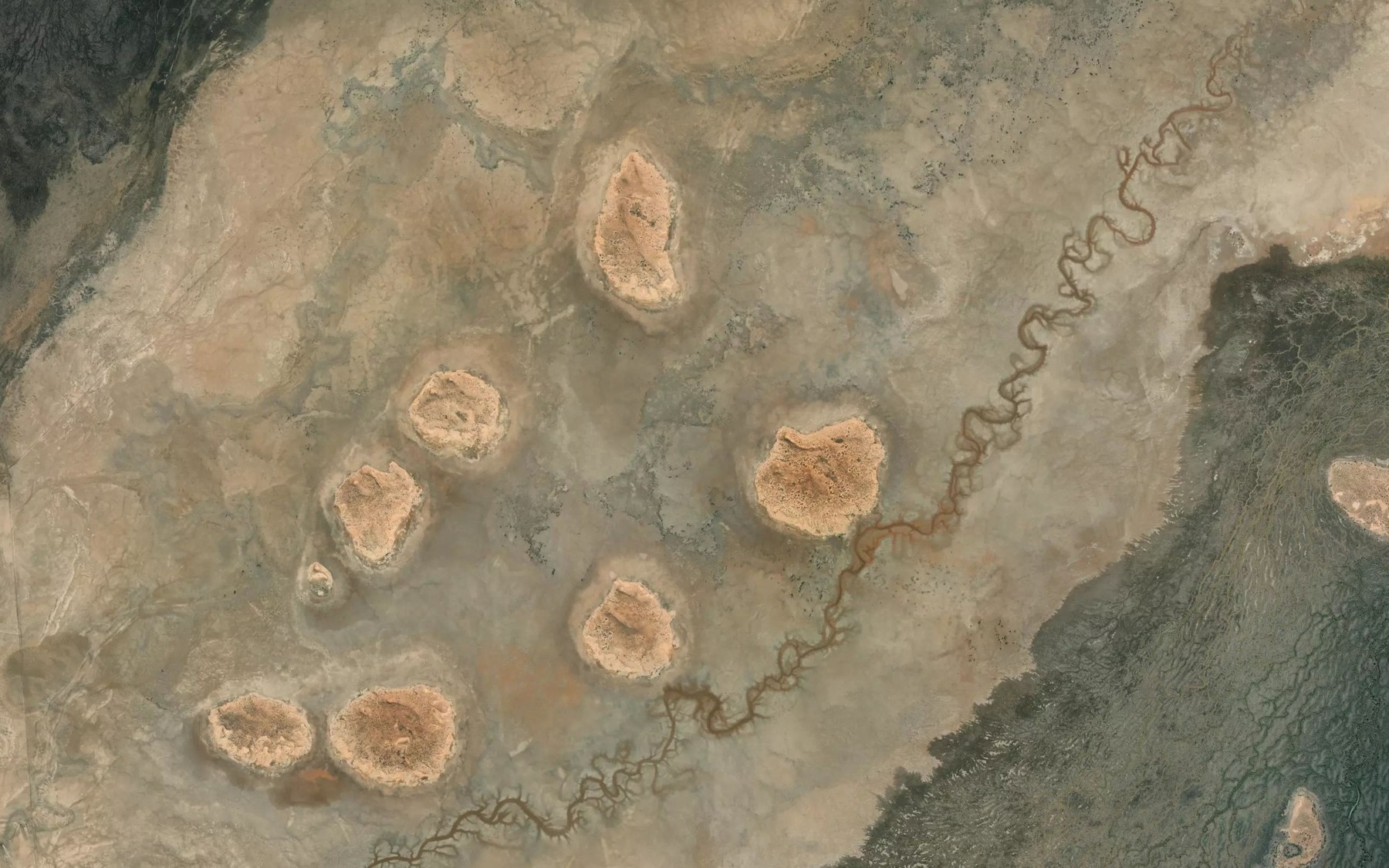 Satellite map of the Wombunderry Channel