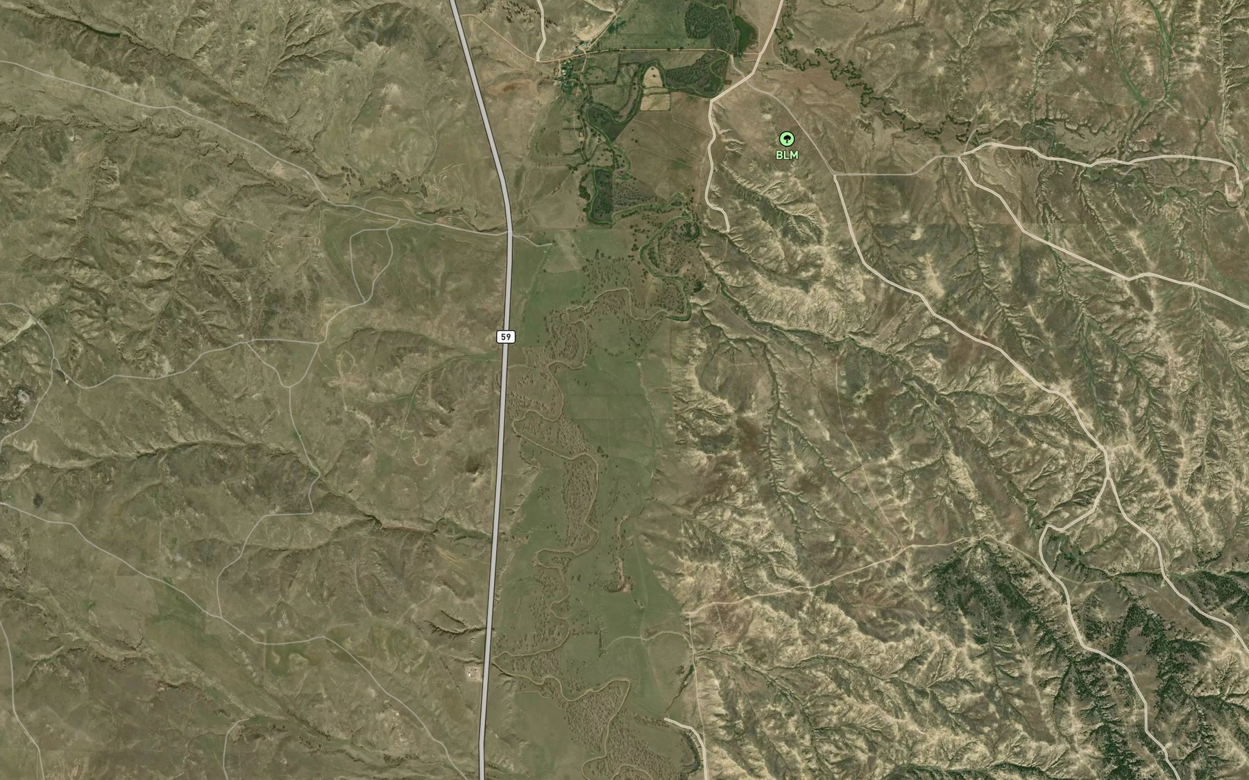 Satellite map of the Spring Creek