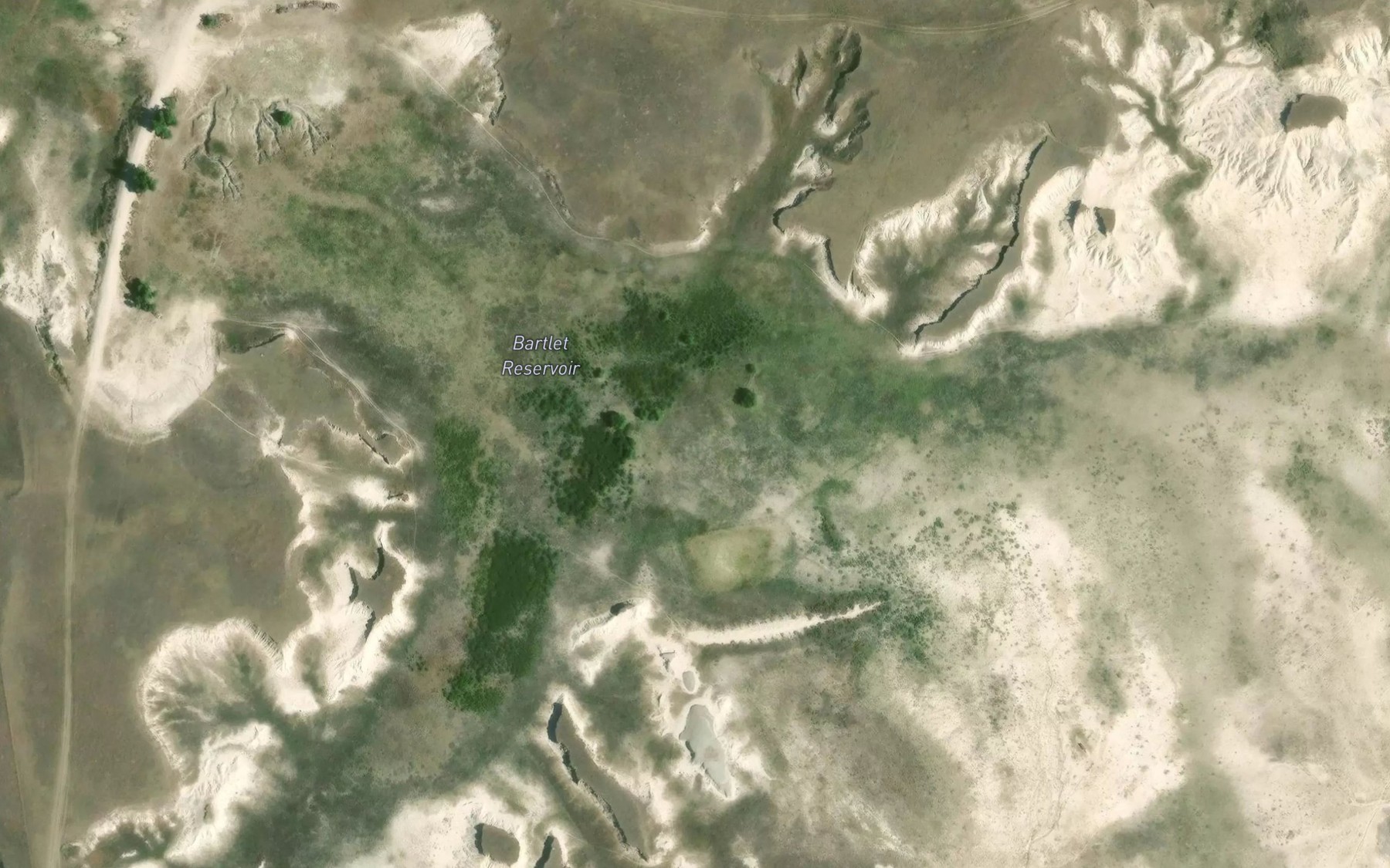 Satellite map of the Bartlet Reservoir