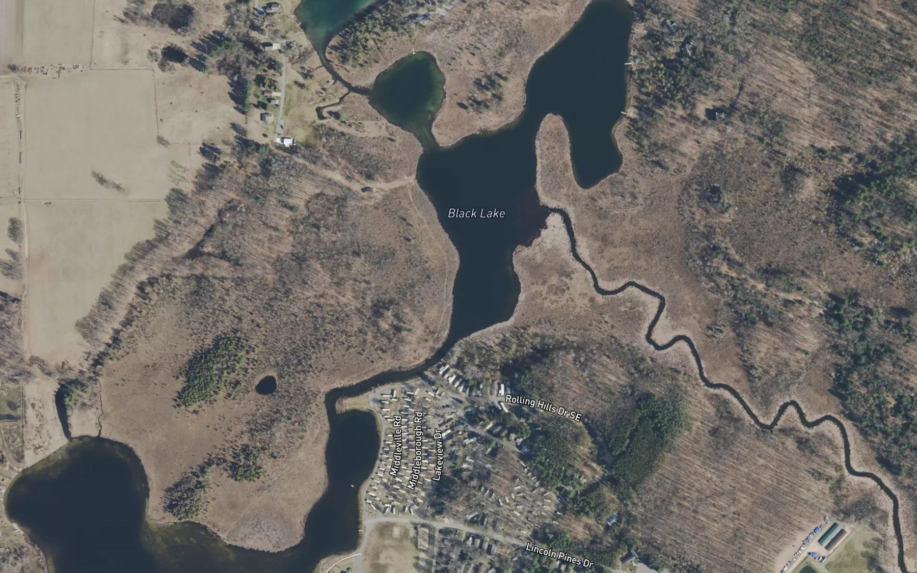 Satellite map of the Black Lake
