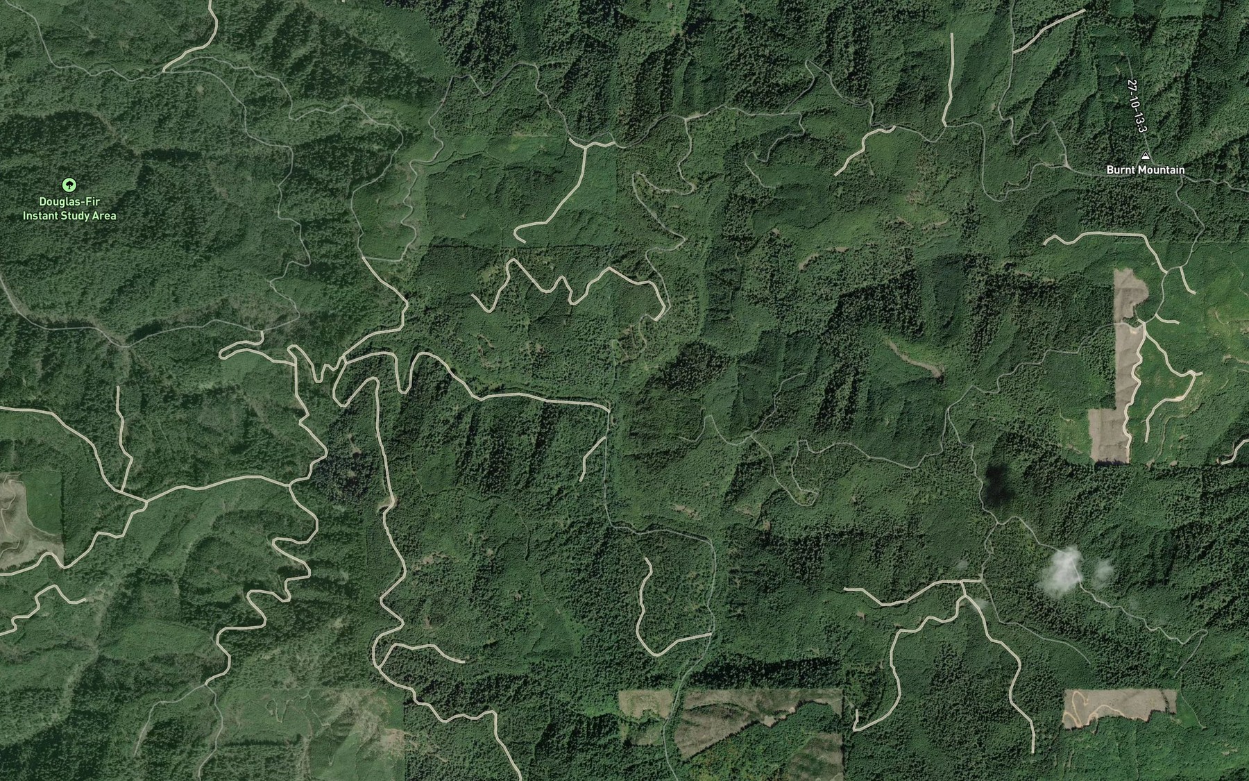 Satellite map of the Karl Creek