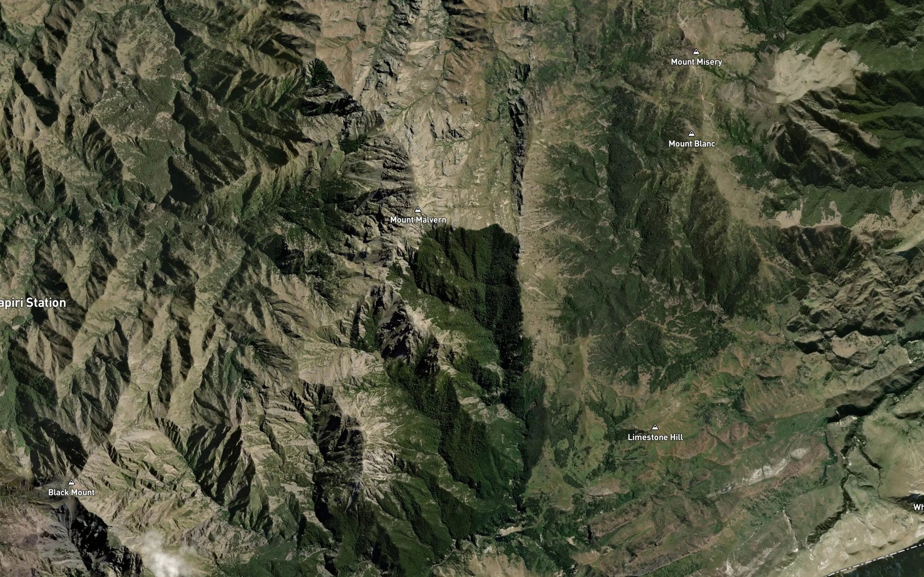 Satellite map of the Swale Stream